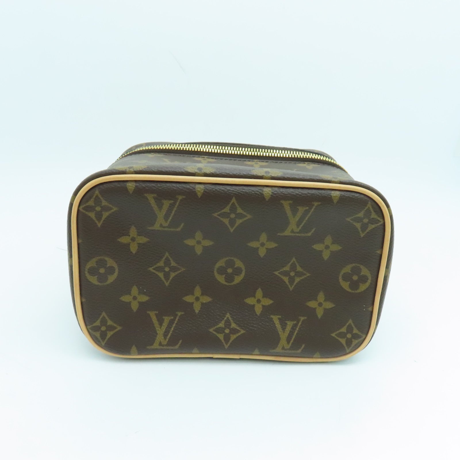 LOUIS VUITTON Monogram Nice Mini Hand Bag金扣手挽袋啡色