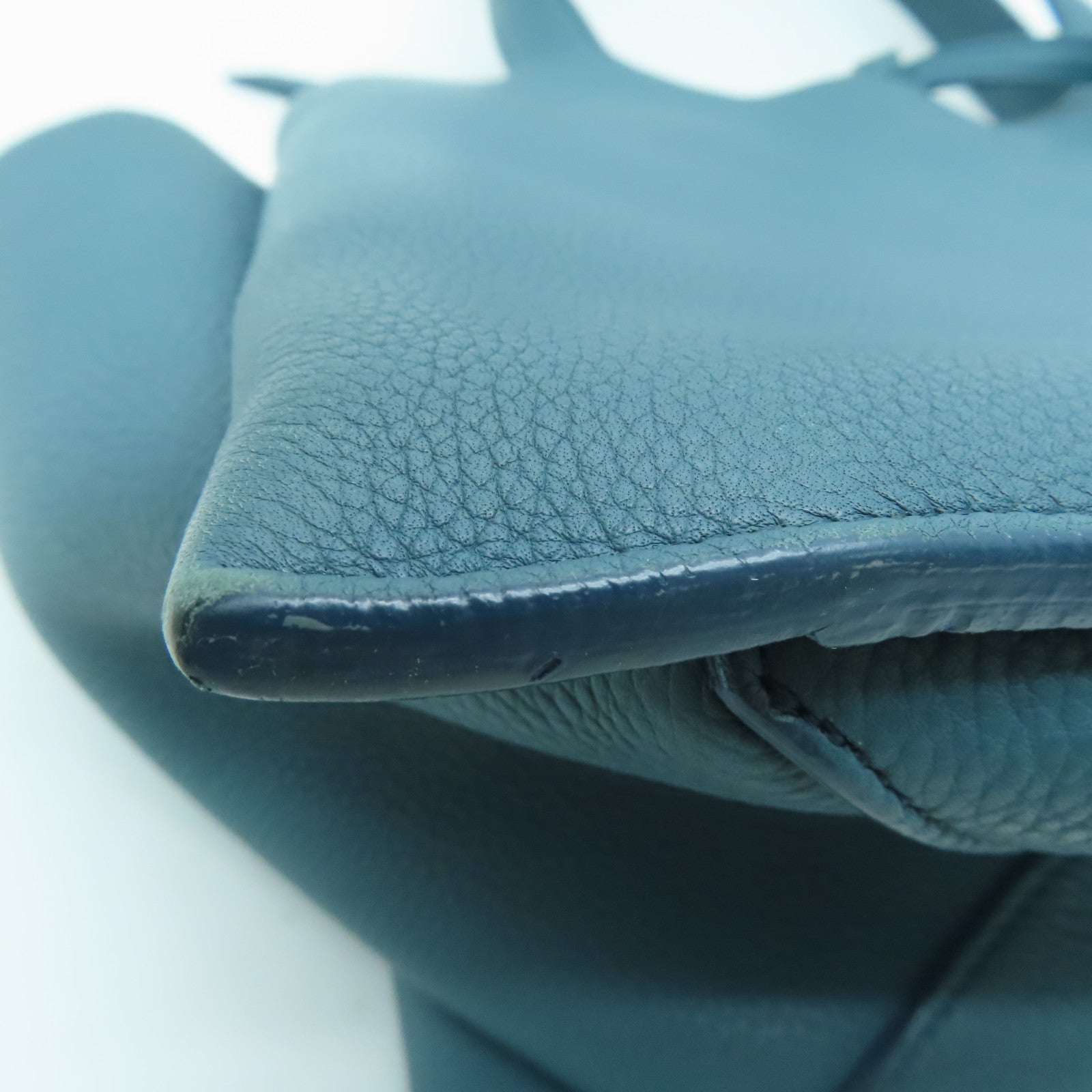 CELINE [Sharp Discount] Cowhide Leather Handbag Blue