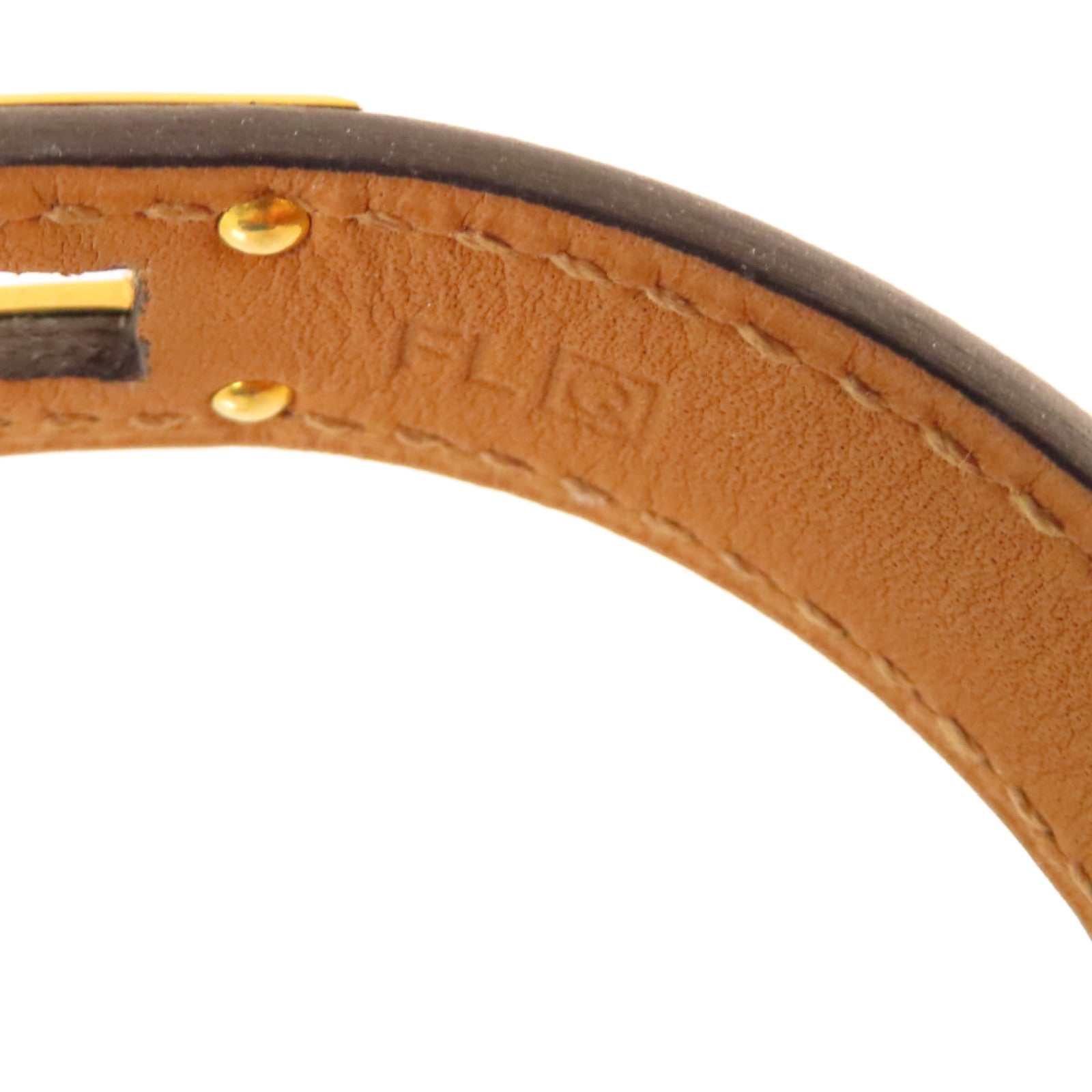 HERMES Box Calf皮革Kelly Double Tour XS Bracelet金扣手鏈Cobalt鈷藍色