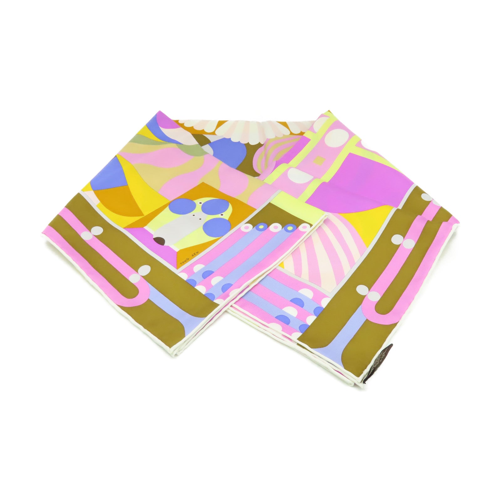 HERMES 【激減優惠】絲質Scarf 90x90絲巾黃色/紫色/彩色
