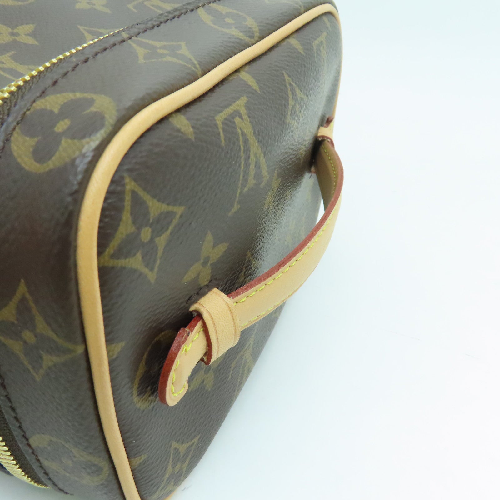 LOUIS VUITTON Monogram Nice Mini Hand Bag金扣手挽袋啡色