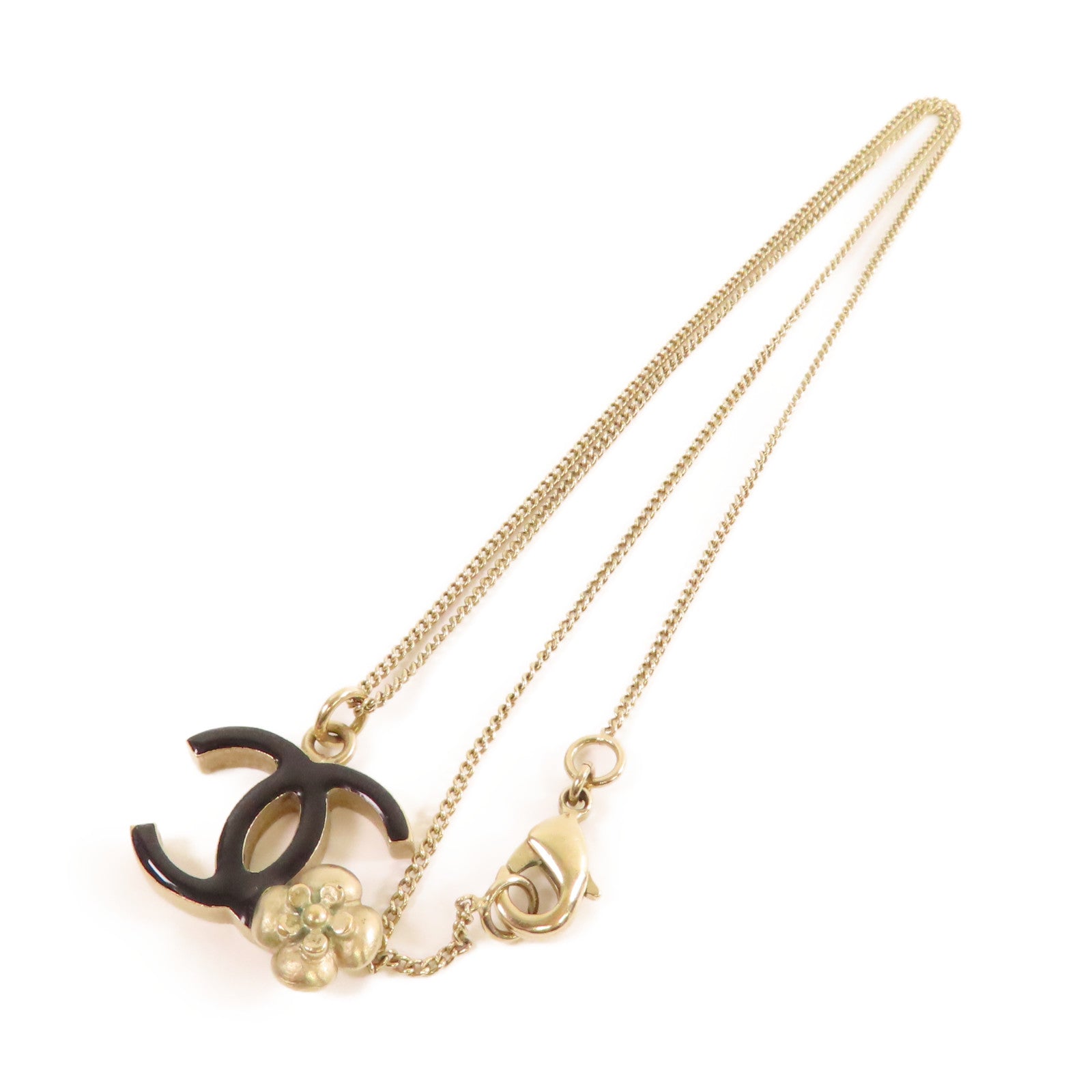 CHANEL 金屬CC Necklace項鏈黑色/金色
