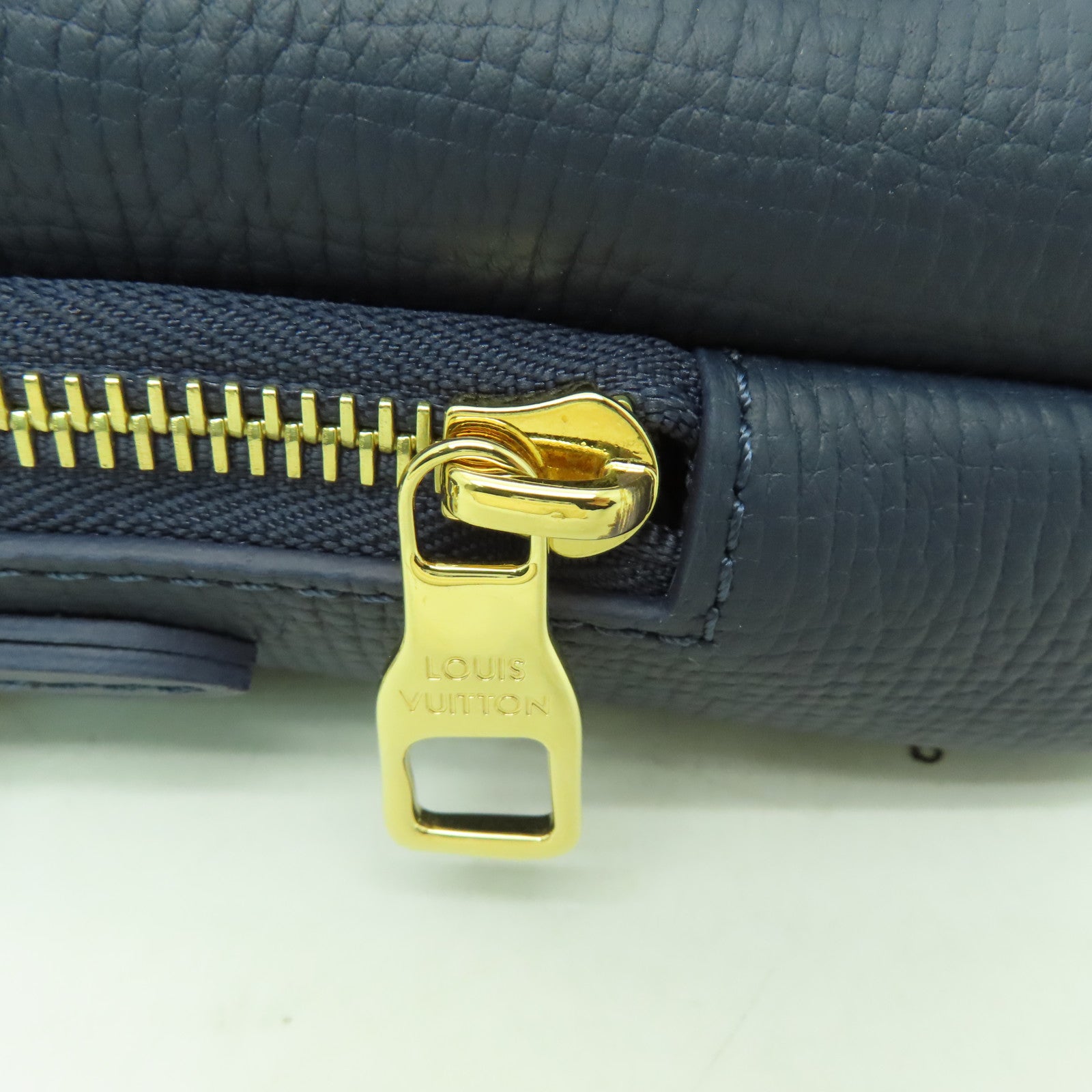 LOUIS VUITTON Monogram Denim Flap Double Phone Pouch金扣肩背袋深藍色
