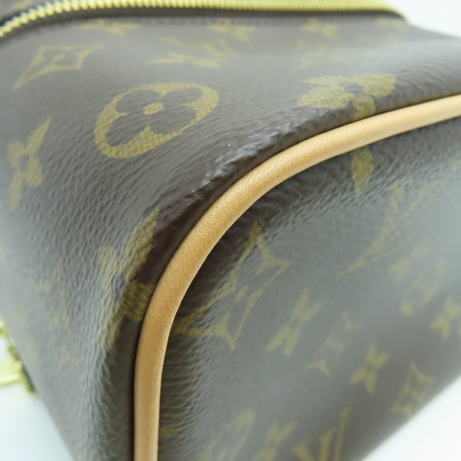 LOUIS VUITTON Monogram Nice Mini Hand Bag金扣手挽袋啡色