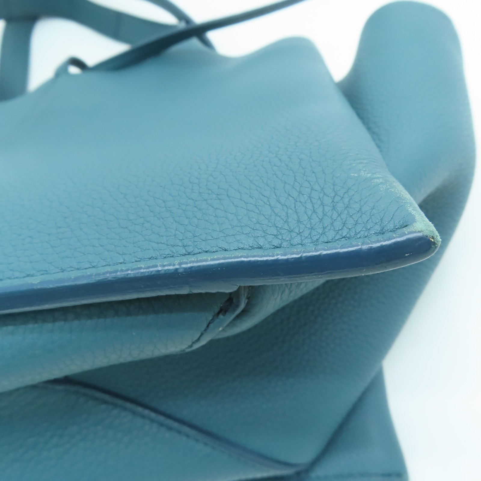 CELINE [Sharp Discount] Cowhide Leather Handbag Blue