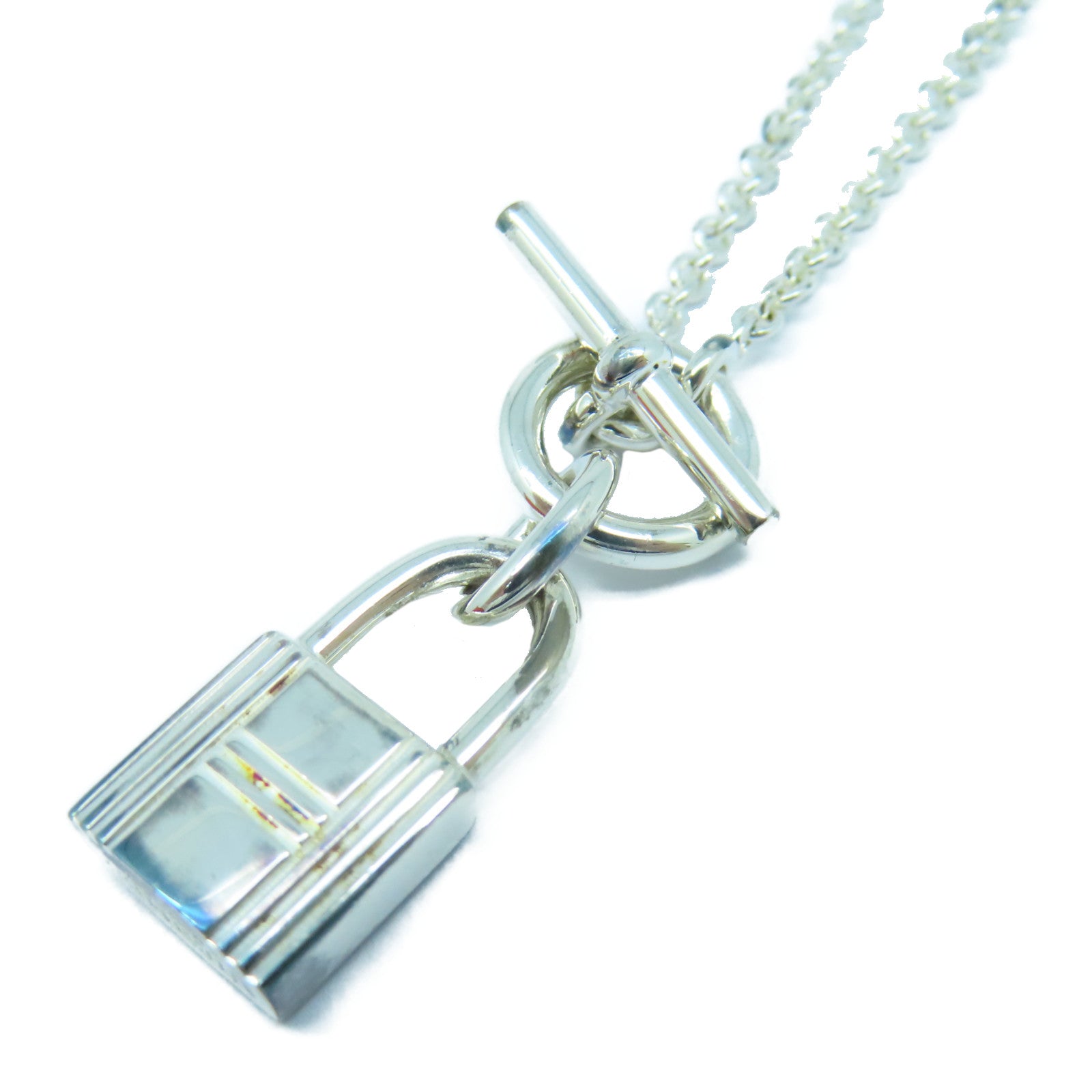 HERMES 925純銀Kelly Cadenas Pendant項鍊銀色