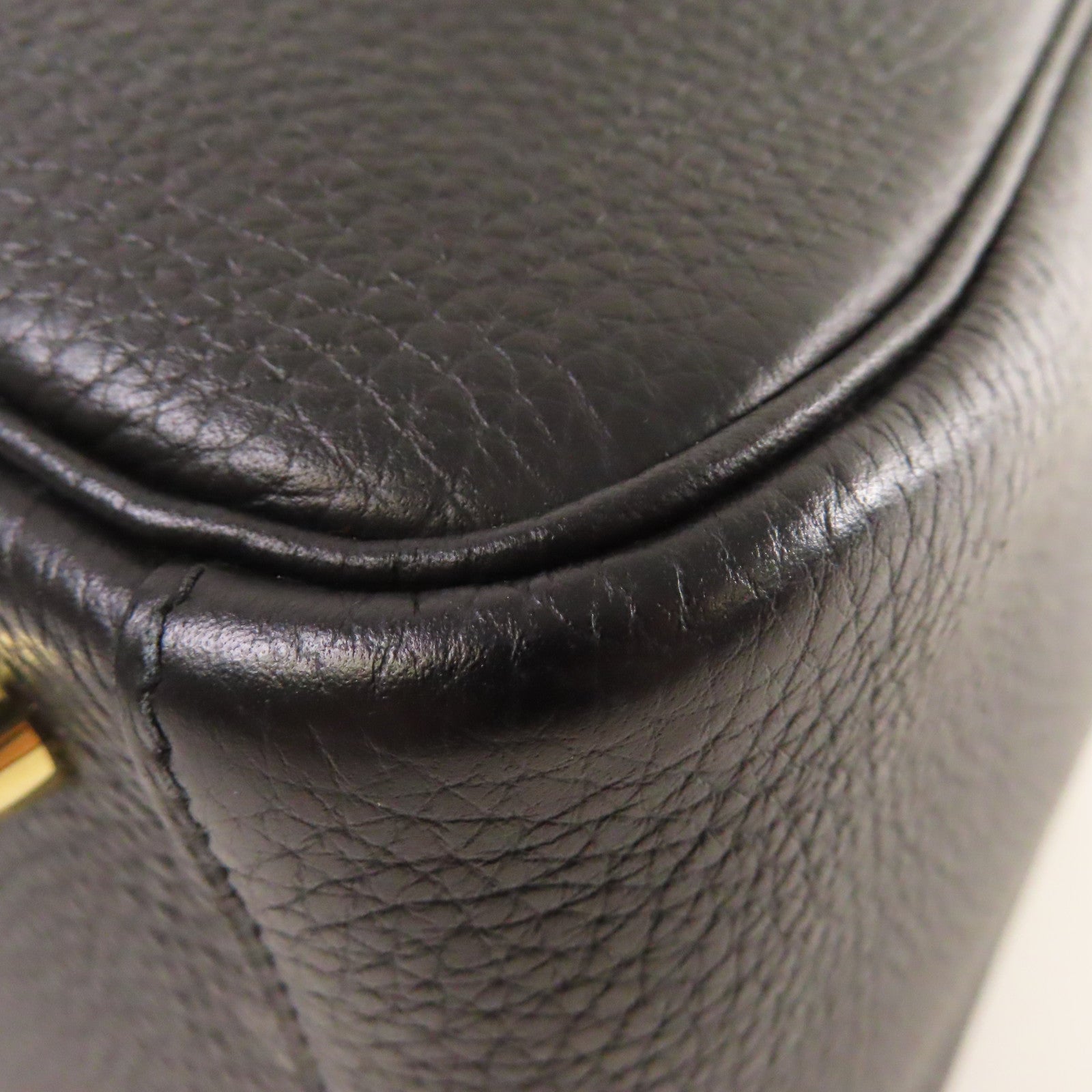 HERMES Clemence皮革Lindy 26 Shoulder Bag金扣肩背黑色