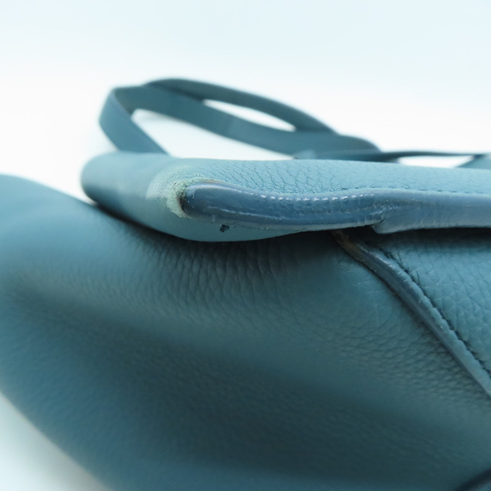 CELINE [Sharp Discount] Cowhide Leather Handbag Blue