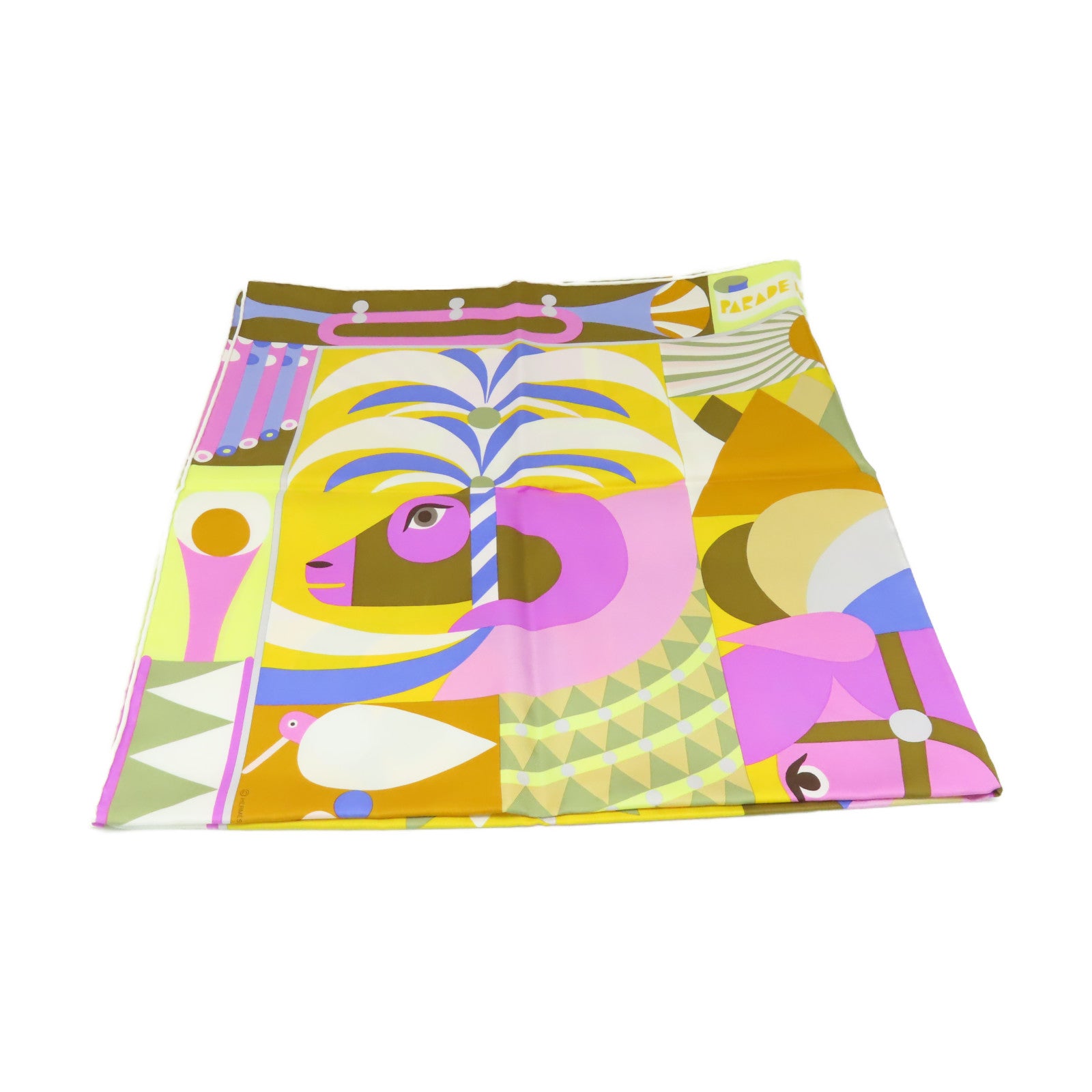 HERMES 【激減優惠】絲質Scarf 90x90絲巾黃色/紫色/彩色