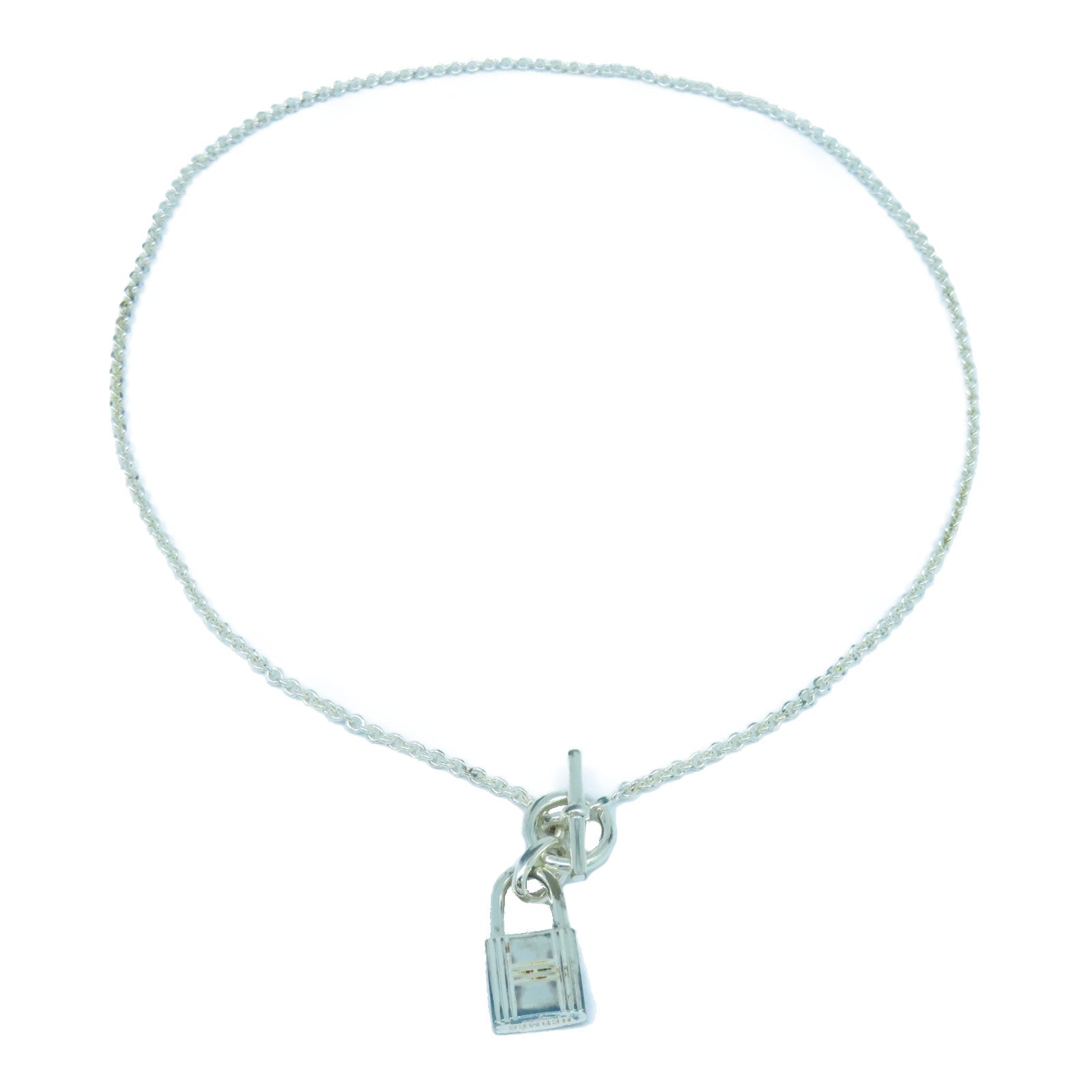HERMES 925純銀Kelly Cadenas Pendant項鍊銀色