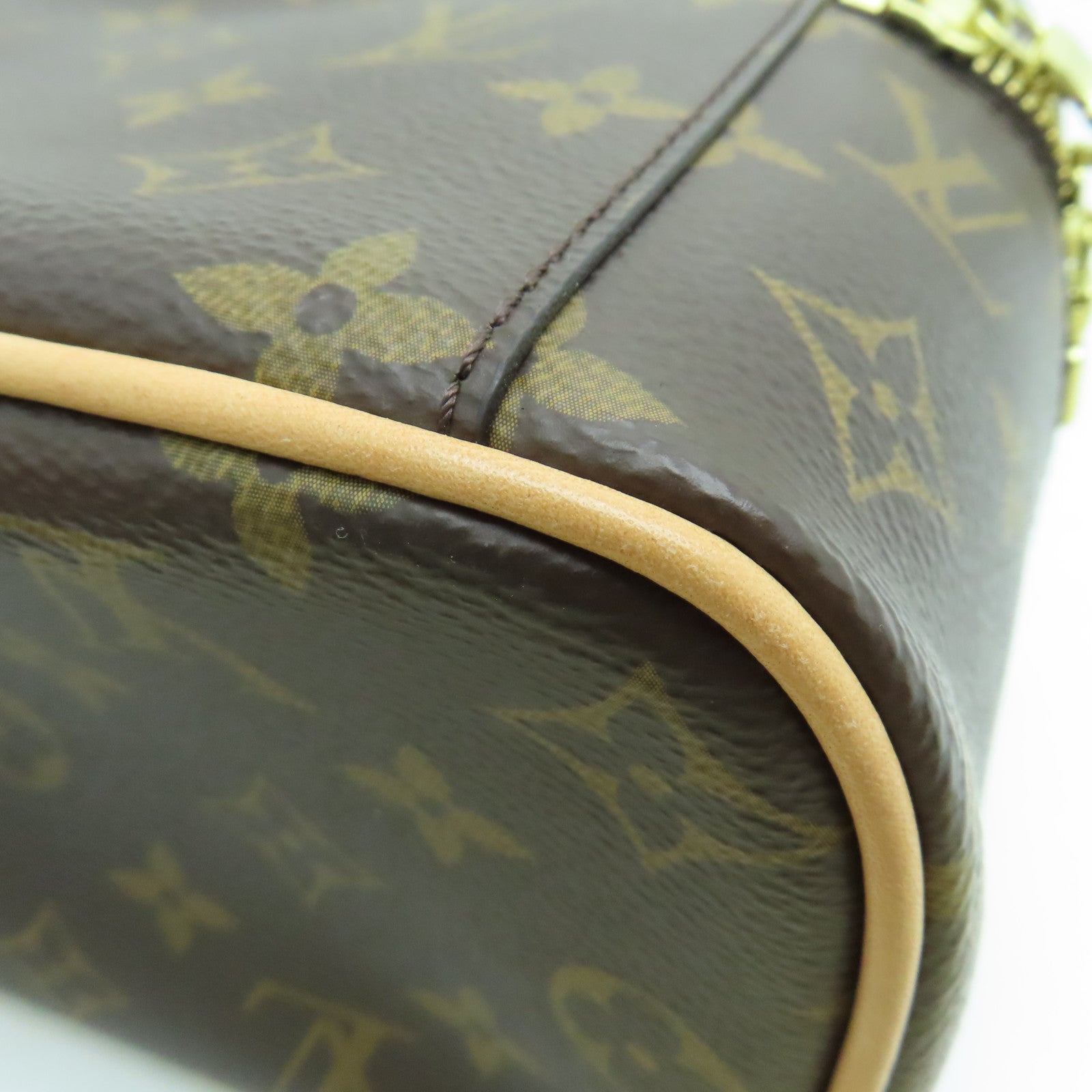 LOUIS VUITTON Monogram Nice Mini Hand Bag金扣手挽袋啡色