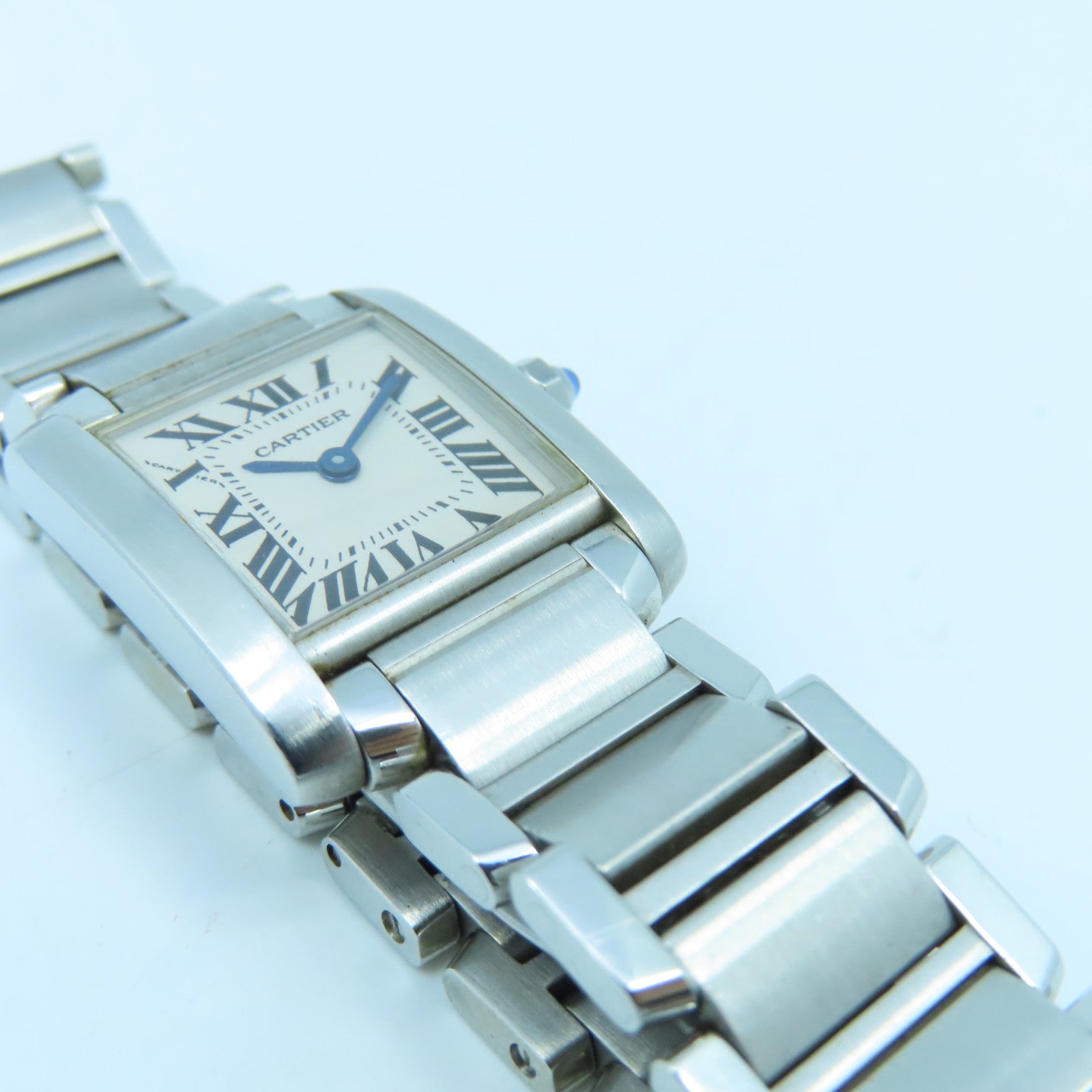 CARTIER Tank Francaise不锈钢手表石英机芯白色