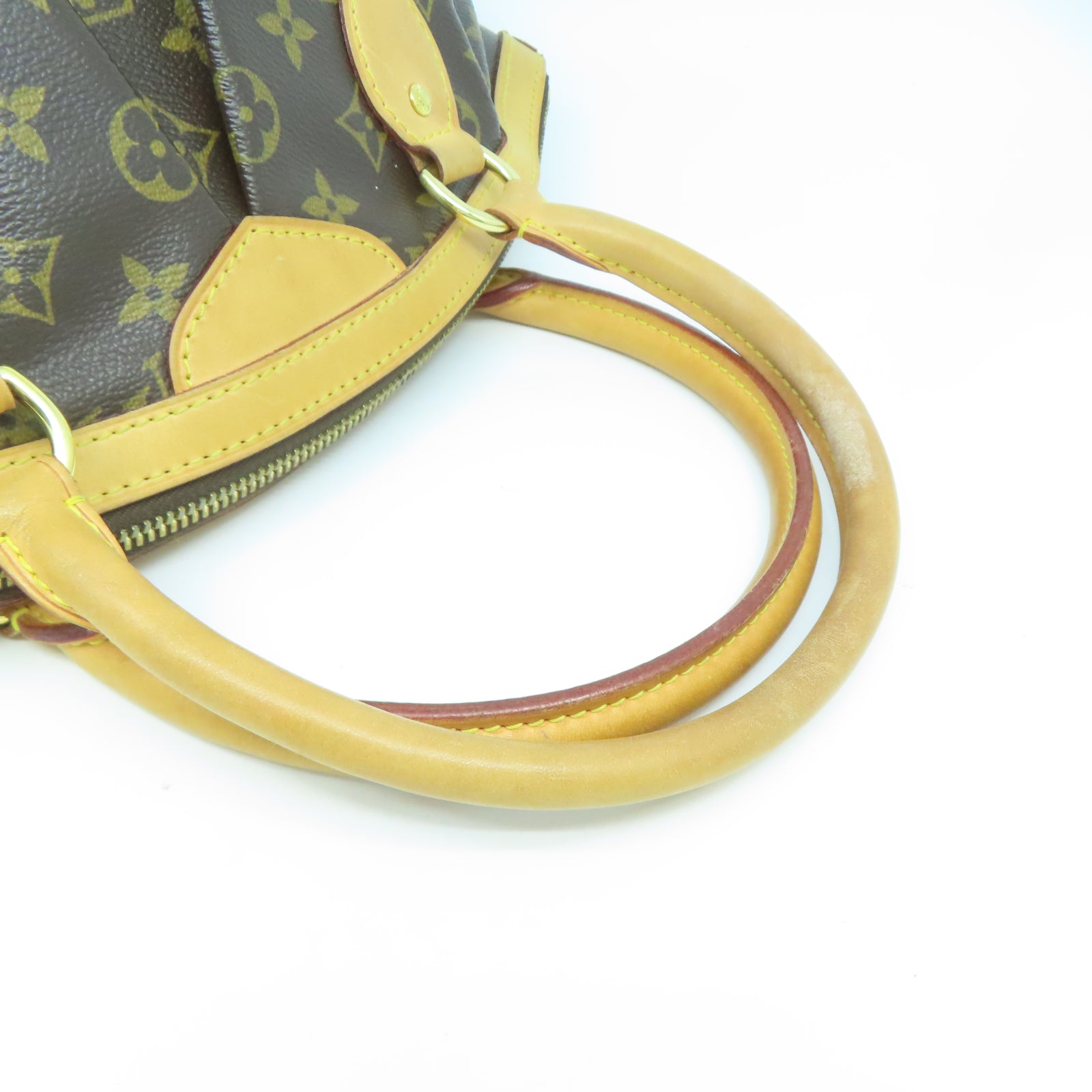 LOUIS VUITTON Monogram Tivoli PM金扣手挽袋棕色