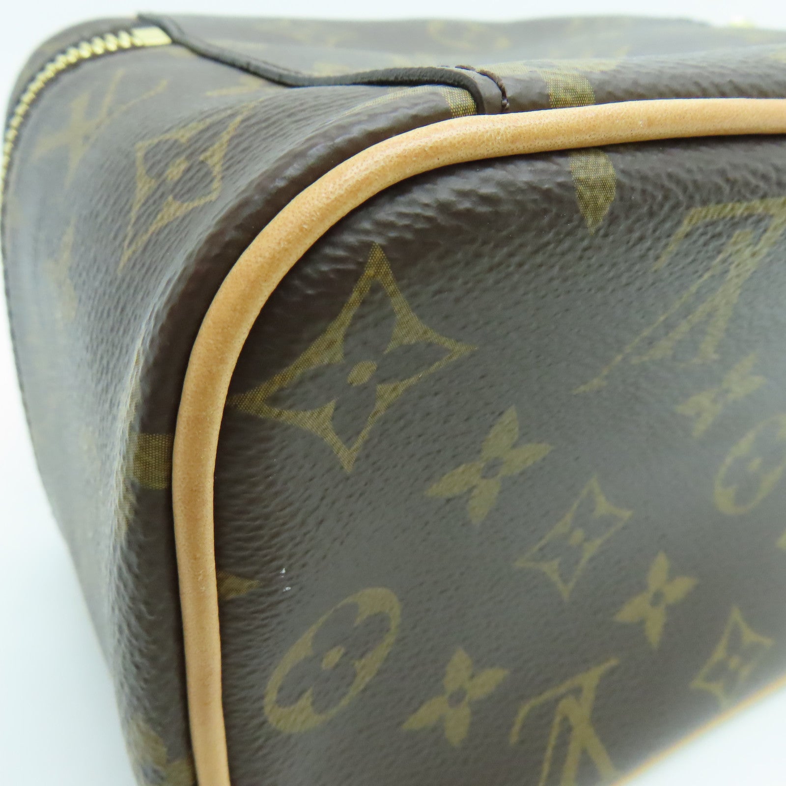 LOUIS VUITTON Monogram Nice Mini Hand Bag金扣手挽袋啡色