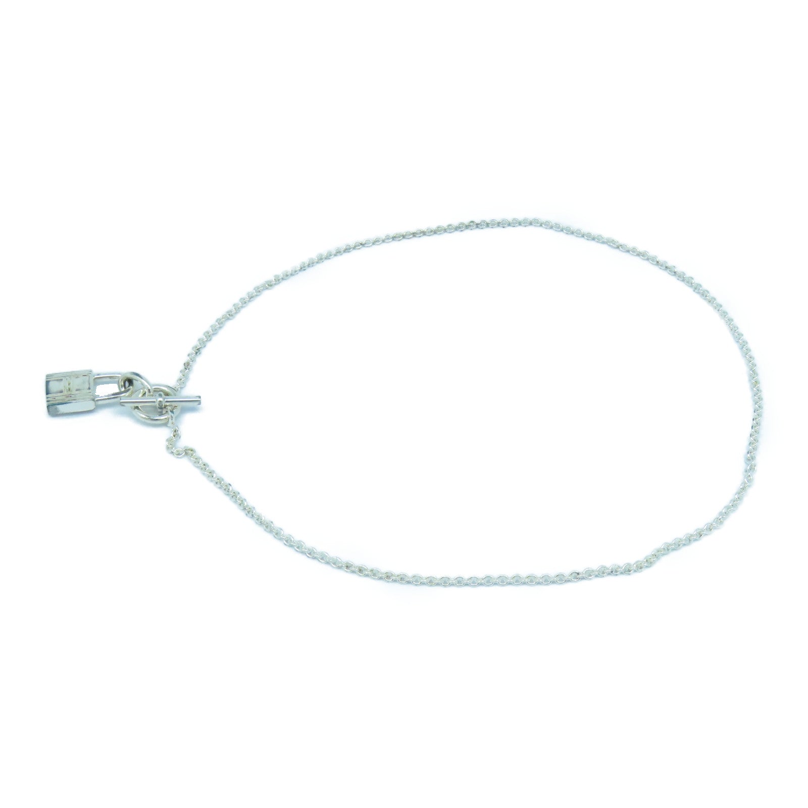 HERMES 925純銀Kelly Cadenas Pendant項鍊銀色