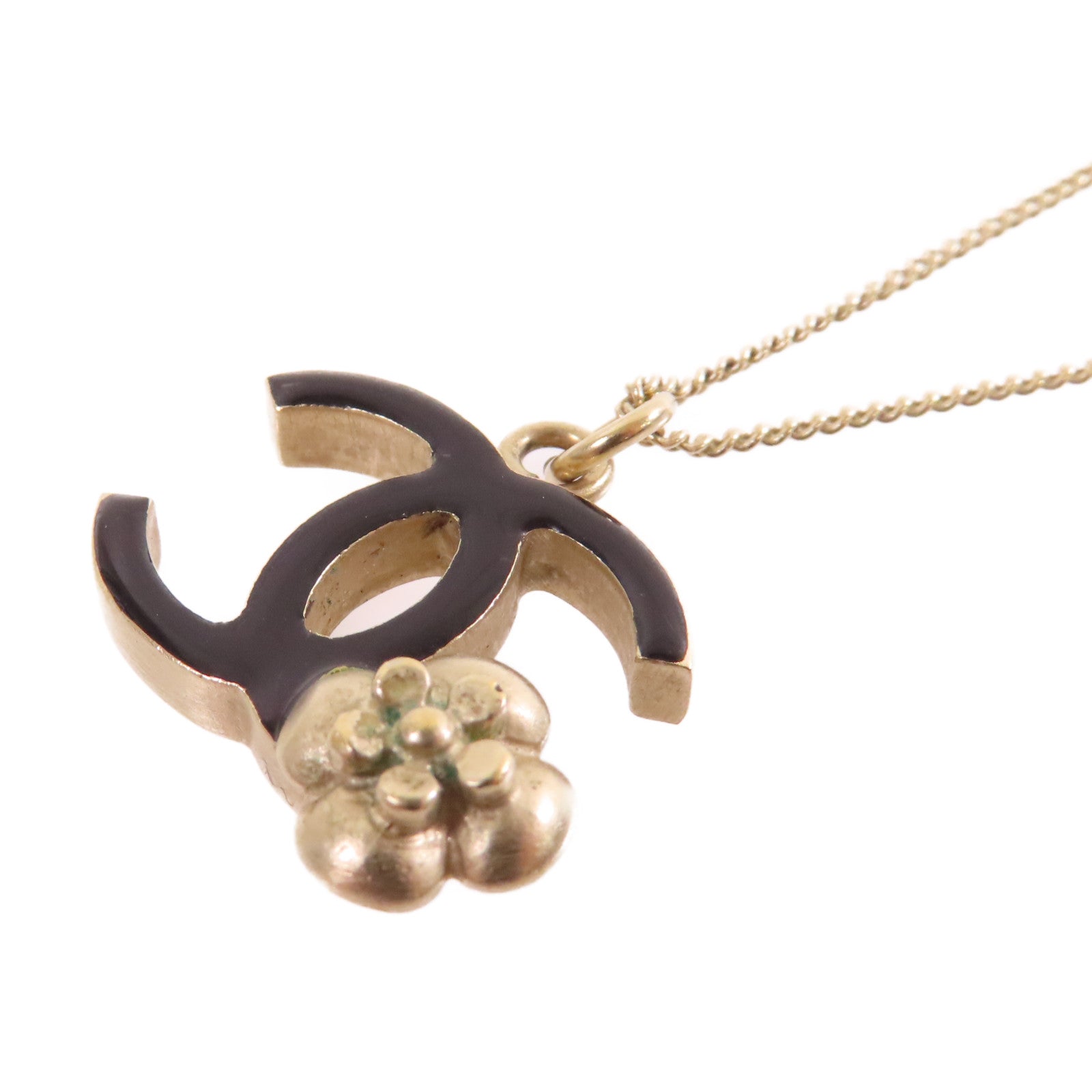 CHANEL 金屬CC Necklace項鏈黑色/金色