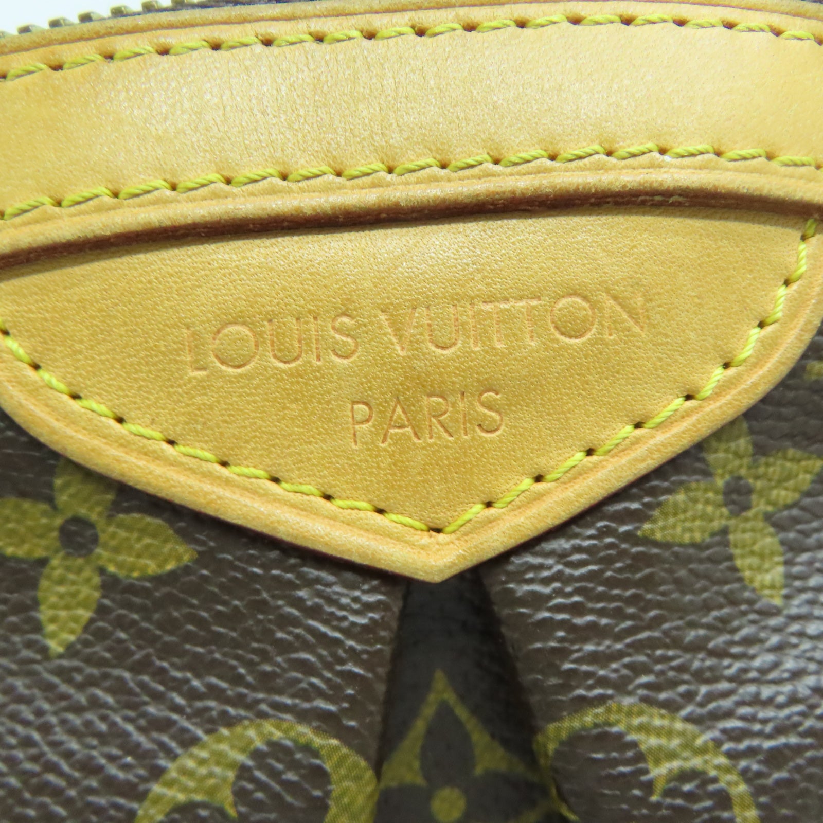 LOUIS VUITTON Monogram Tivoli PM金扣手挽袋棕色