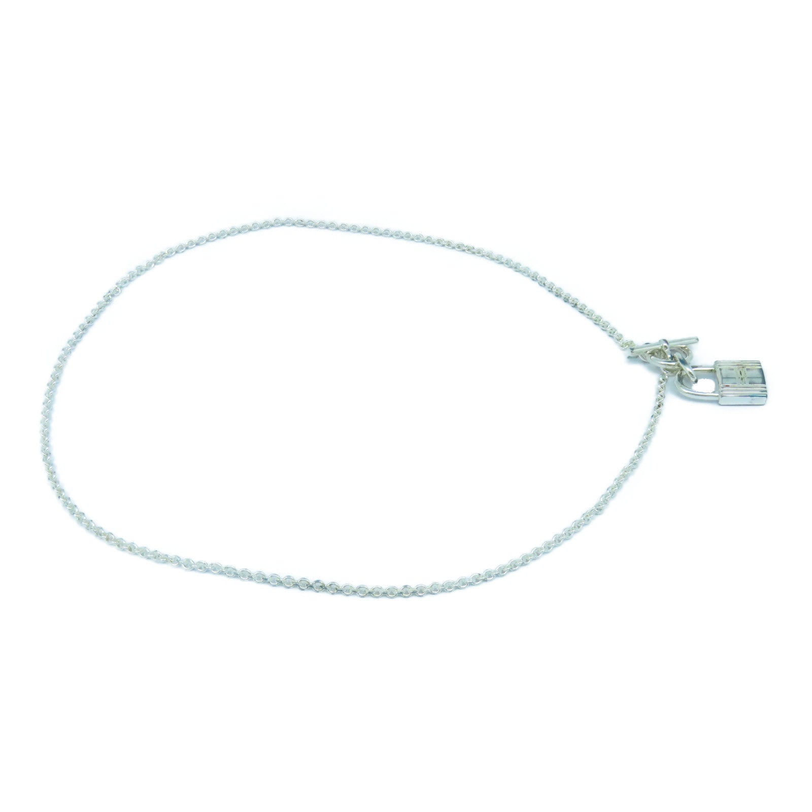 HERMES 925純銀Kelly Cadenas Pendant項鍊銀色