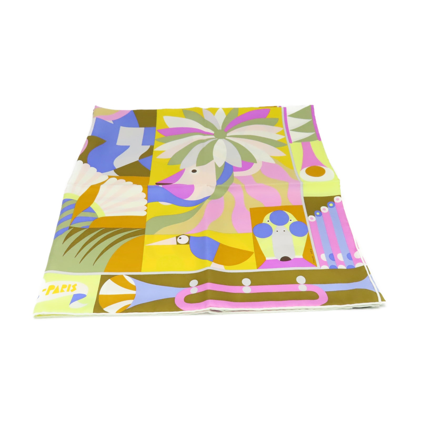 HERMES 【激減優惠】絲質Scarf 90x90絲巾黃色/紫色/彩色