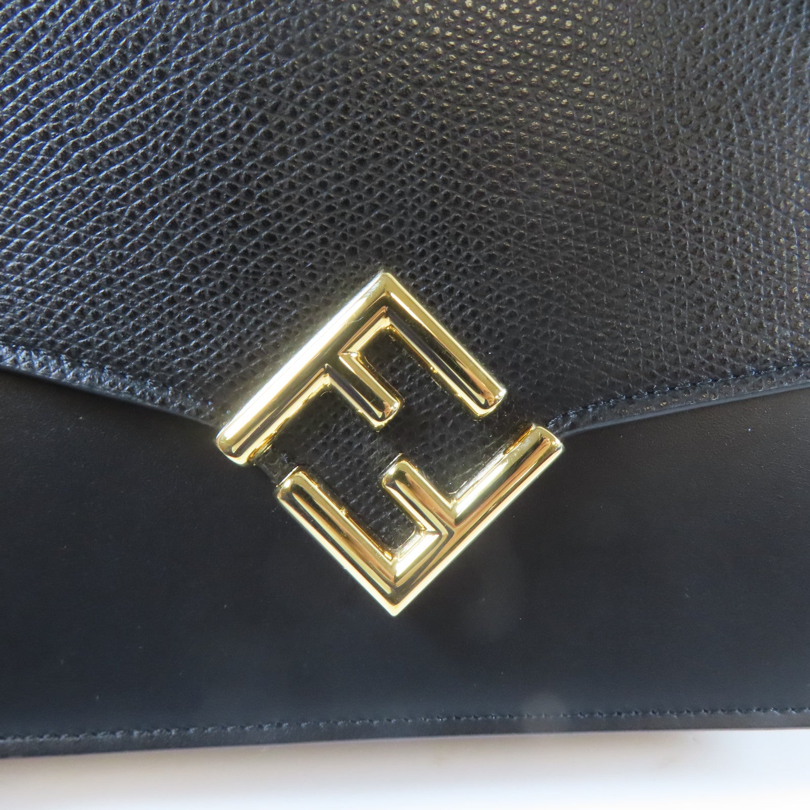 FENDI 牛皮皮革FF Diamonds Woc金扣肩背袋黑色