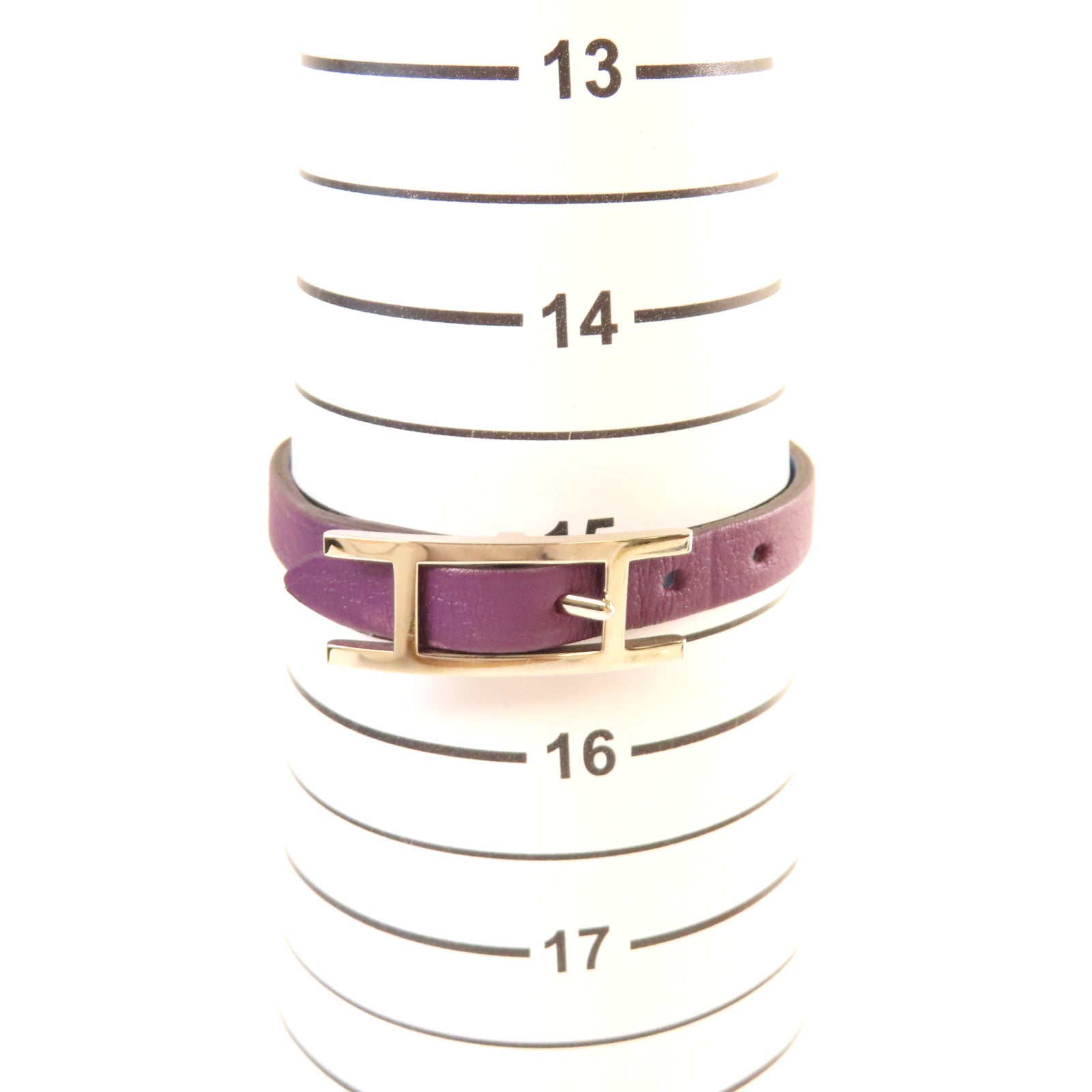 HERMES Swift皮革Behapi XS Bracelet銀扣手鏈紫色/藍色