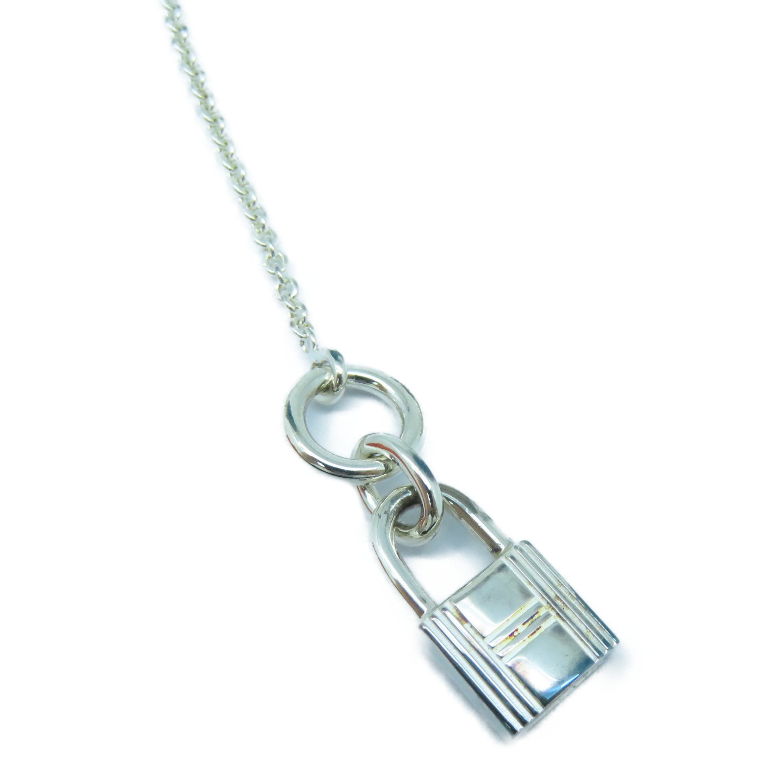 HERMES 925純銀Kelly Cadenas Pendant項鍊銀色