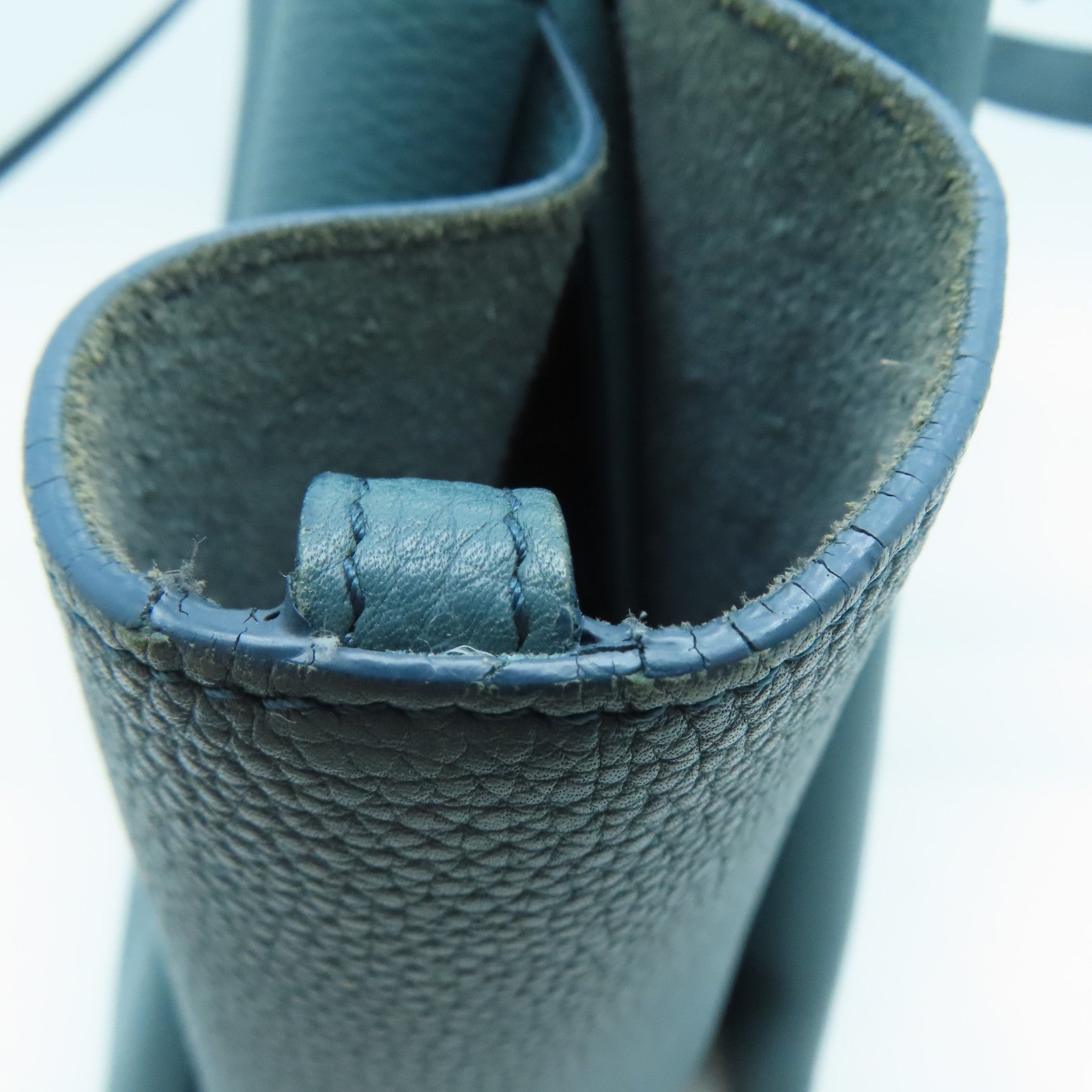 CELINE [Sharp Discount] Cowhide Leather Handbag Blue