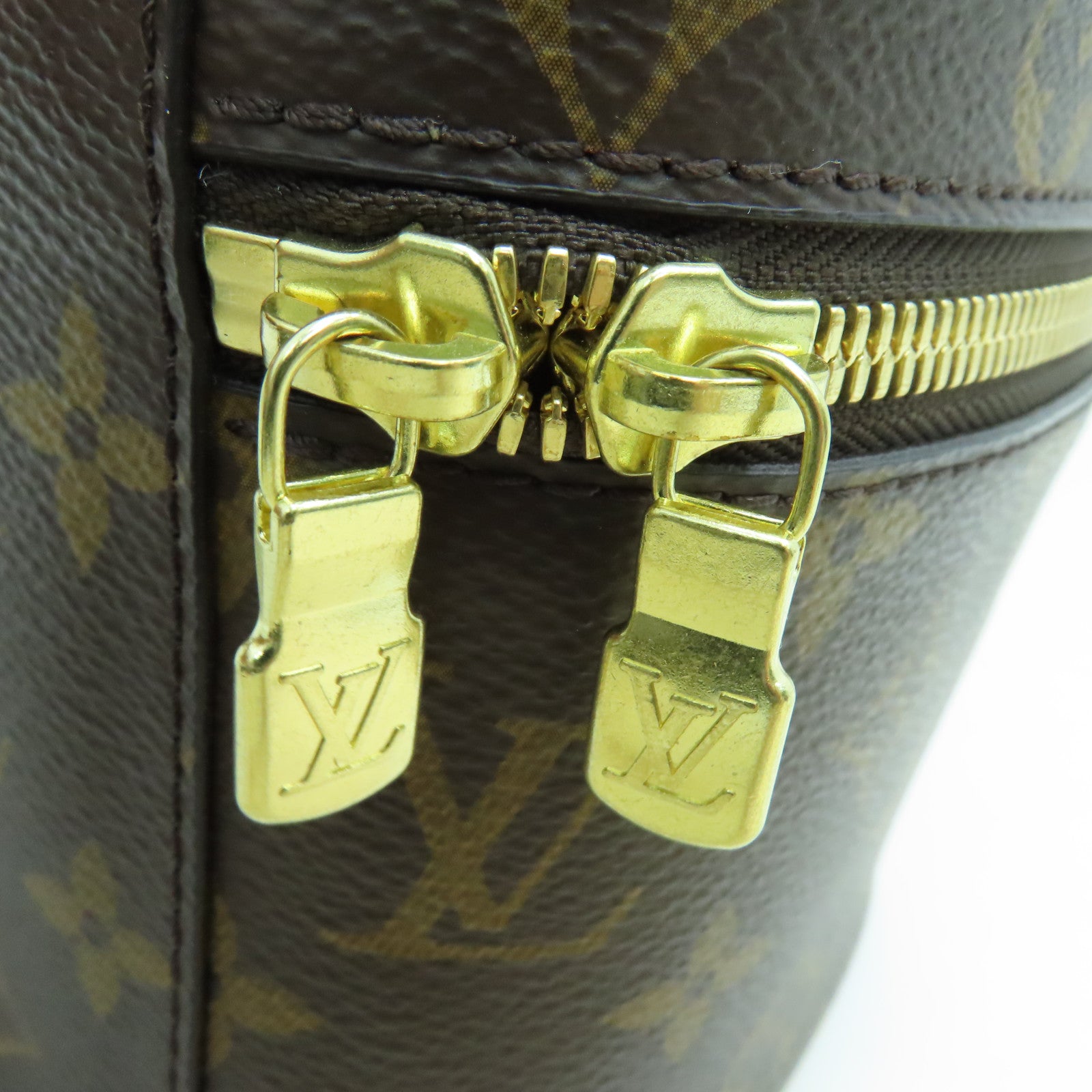 LOUIS VUITTON Monogram Nice Mini Hand Bag金扣手挽袋啡色