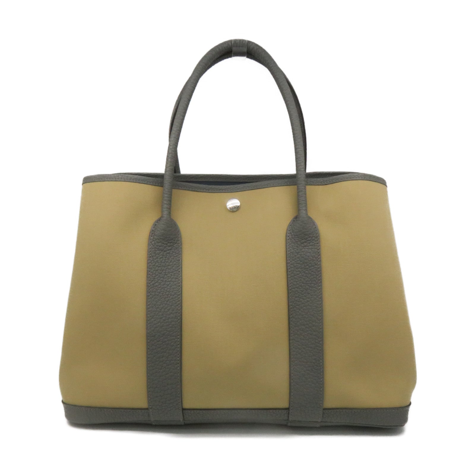 HERMES 帆布Garden Party TPM Tote Bag手挽袋積雨雲灰/風暴藍
