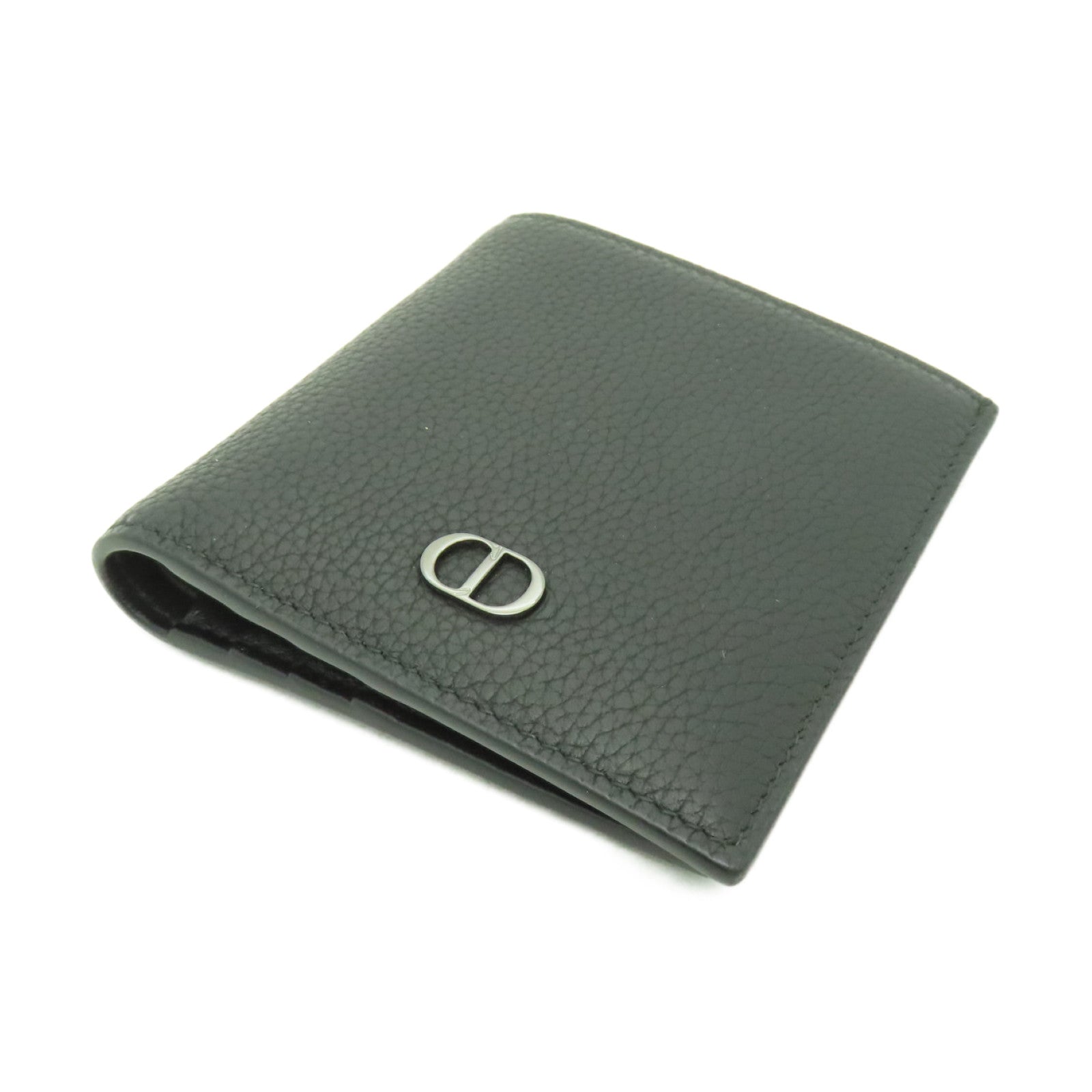 Dior 牛皮皮革Wallet銀扣錢包黒色