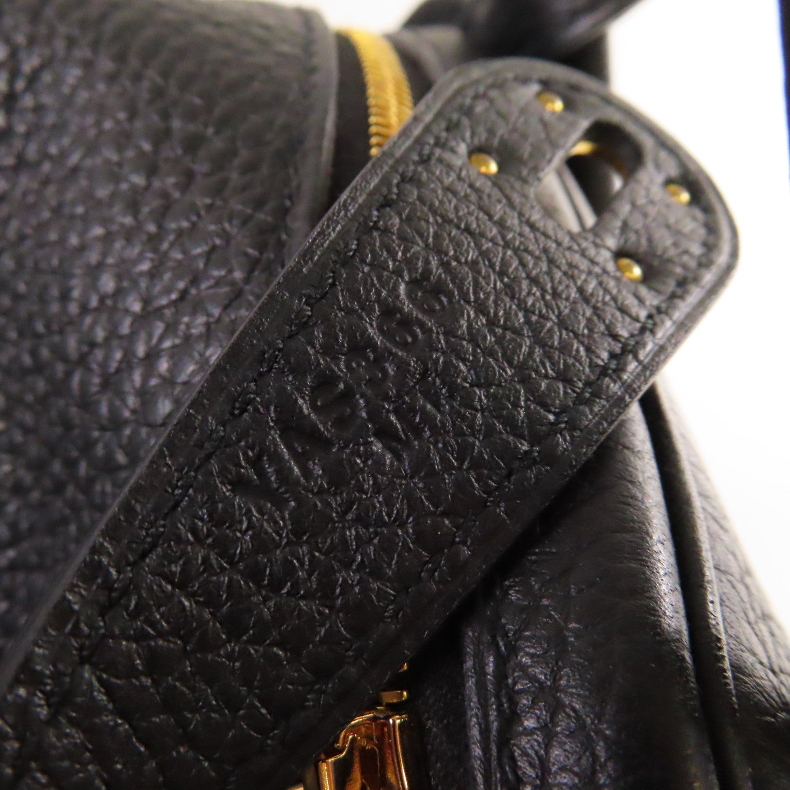 HERMES Clemence皮革Lindy 26 Shoulder Bag金扣肩背黑色