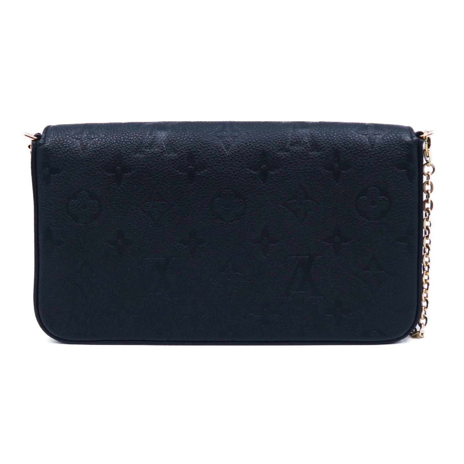 LOUIS VUITTON Monogram Empreinte Felicie Pochette金扣鏈帶肩背袋黑色