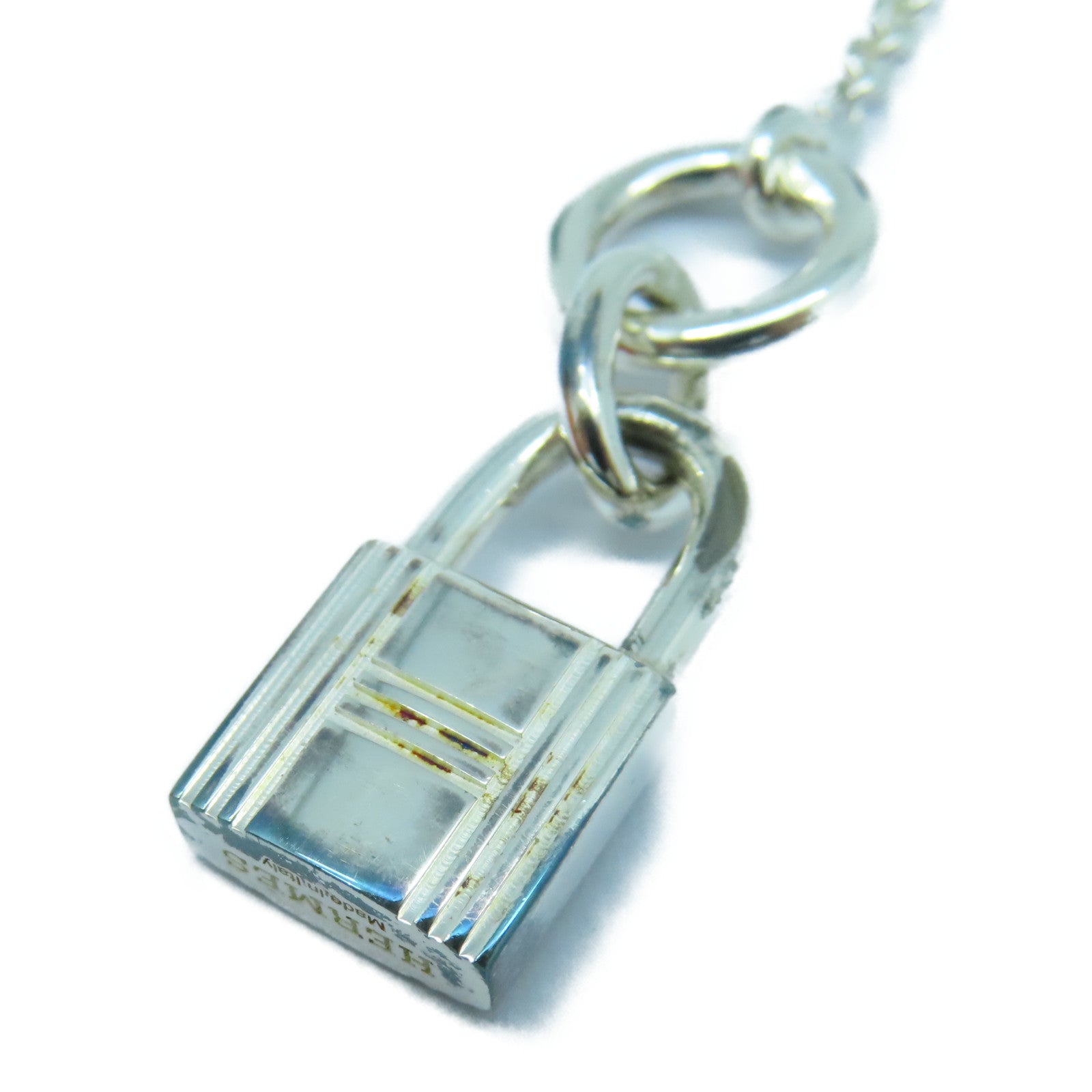 HERMES 925純銀Kelly Cadenas Pendant項鍊銀色