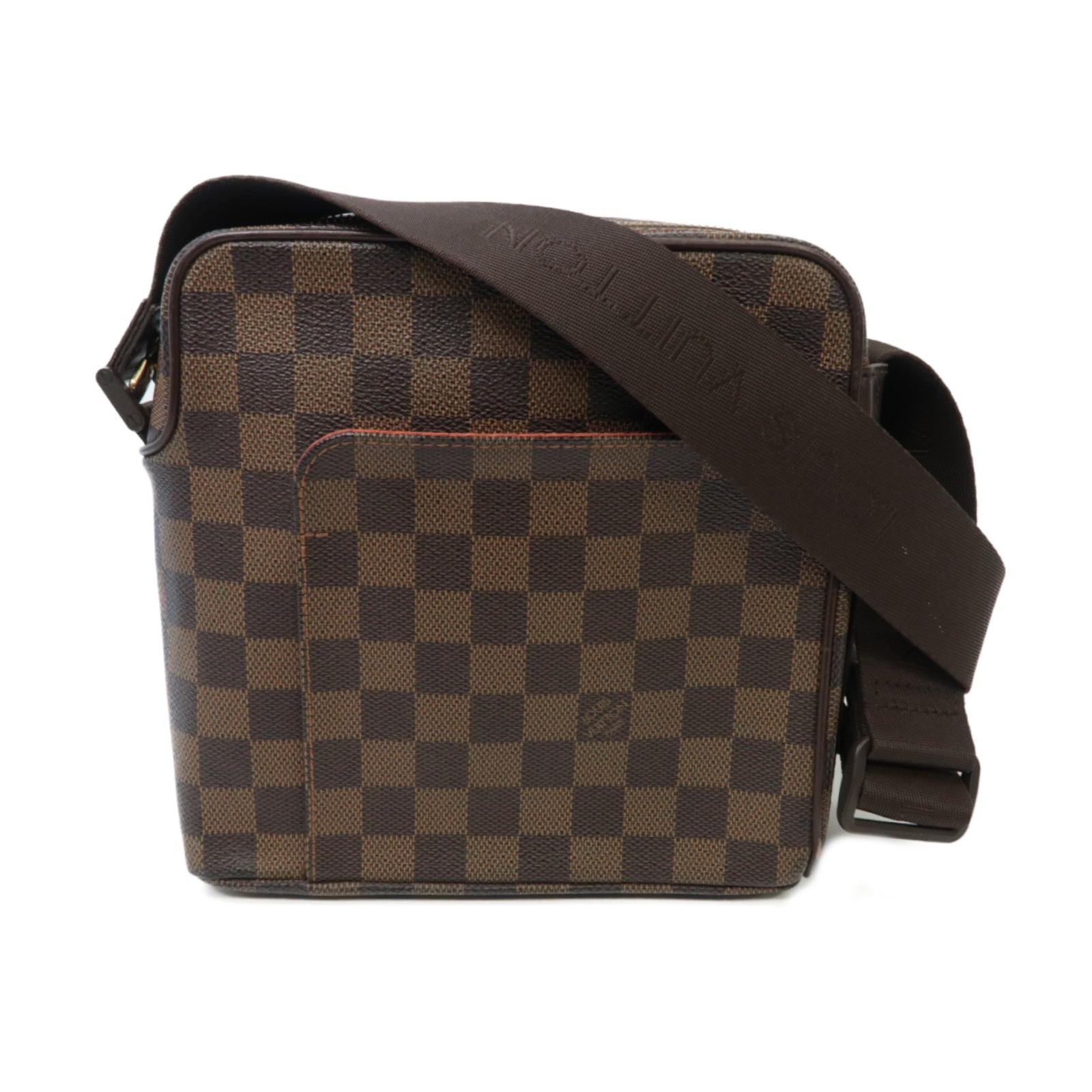 LOUIS VUITTON Damier Olav PM金扣肩背袋棕色