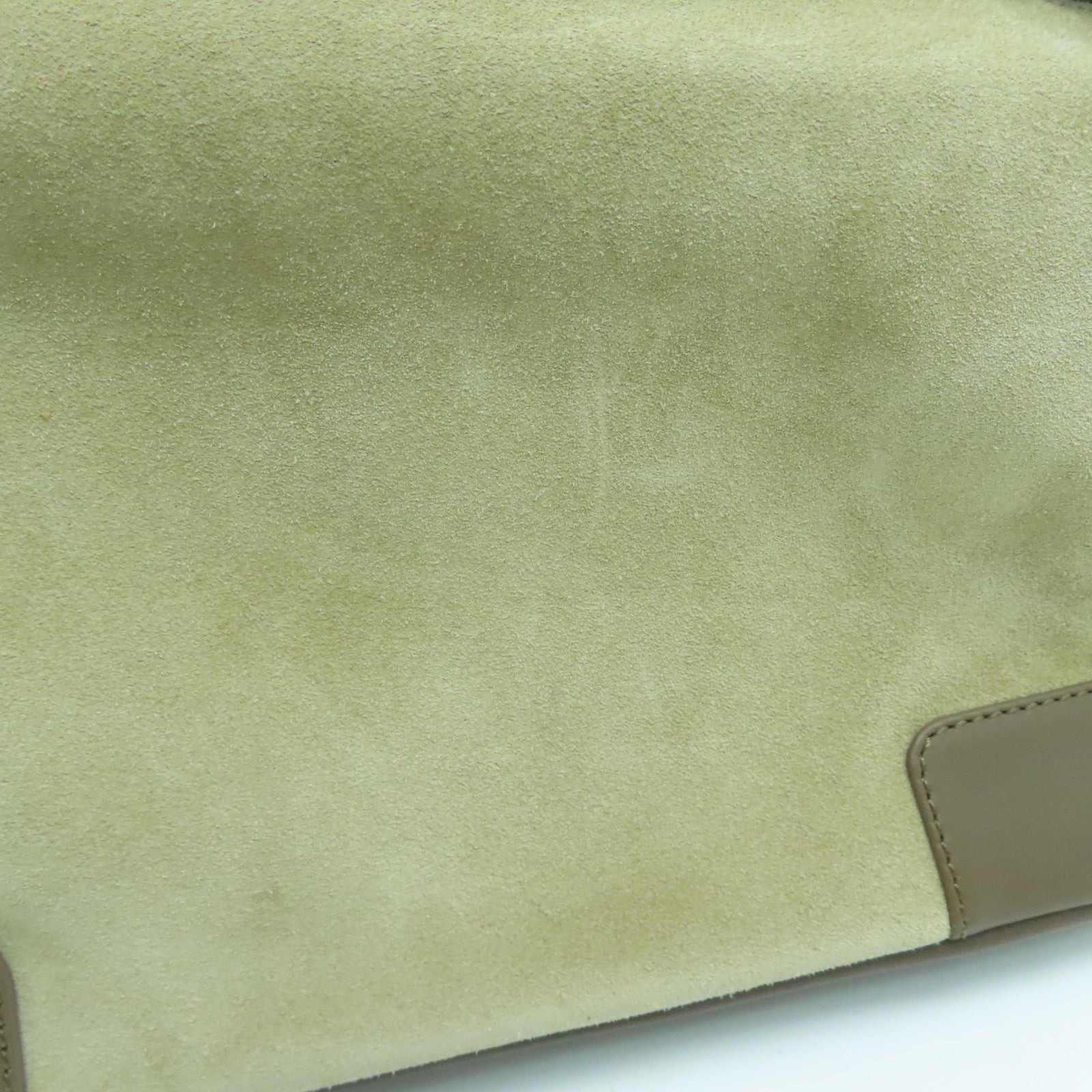 LOEWE 麂皮牛革Shoulder Bag银扣肩背袋杏色