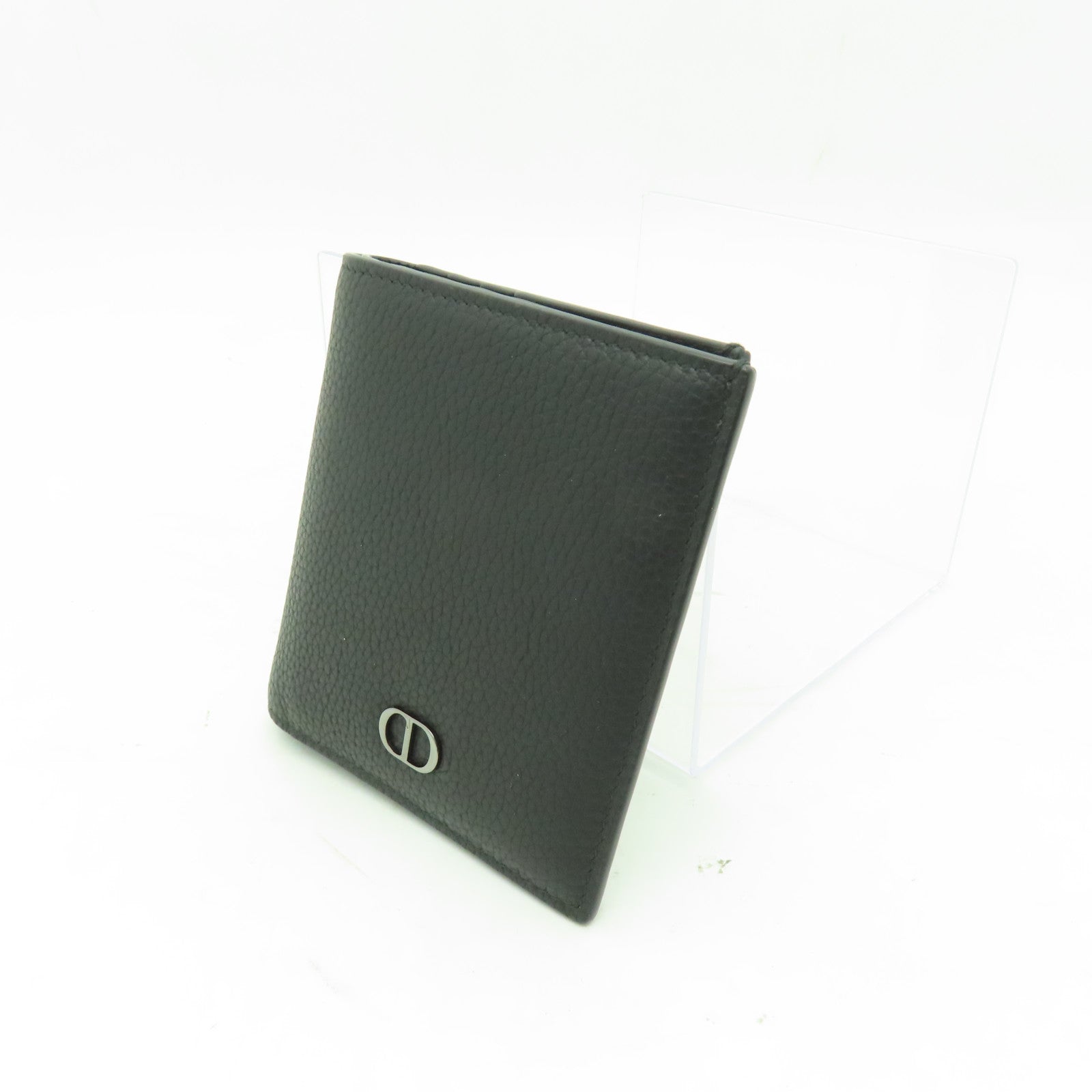 Dior 牛皮皮革Wallet銀扣錢包黒色