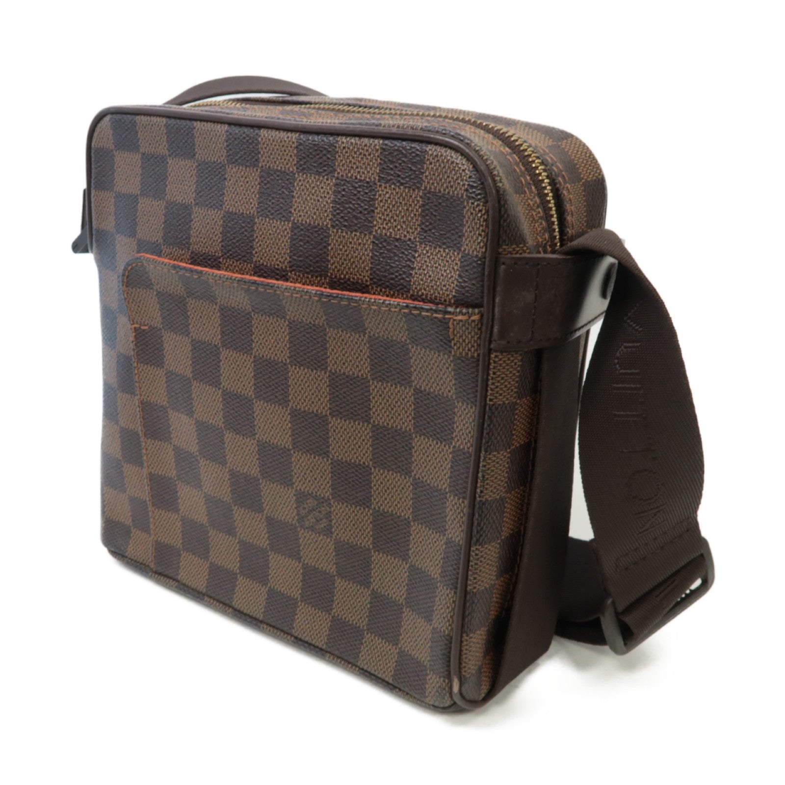 LOUIS VUITTON Damier Olav PM金扣肩背袋棕色