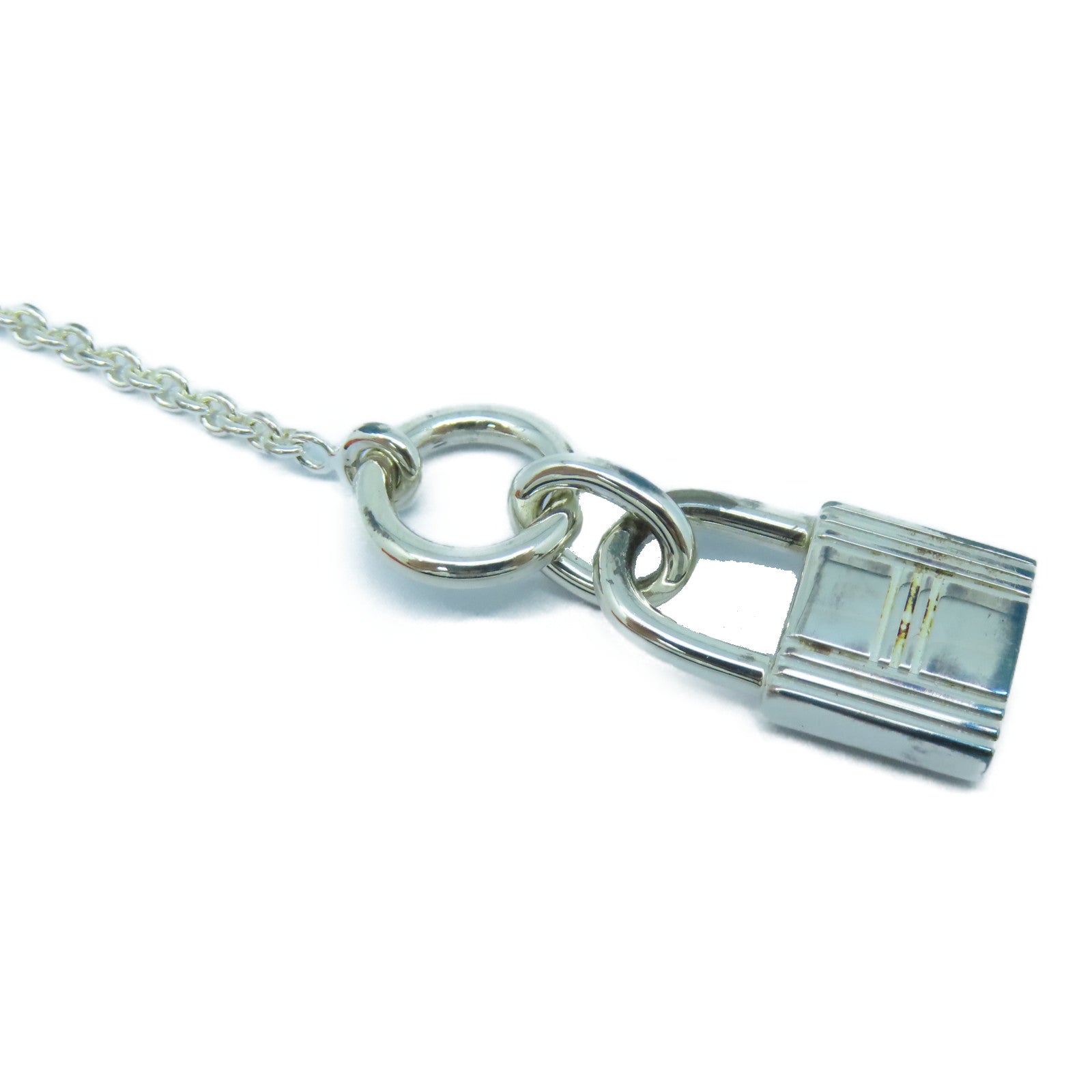HERMES 925純銀Kelly Cadenas Pendant項鍊銀色