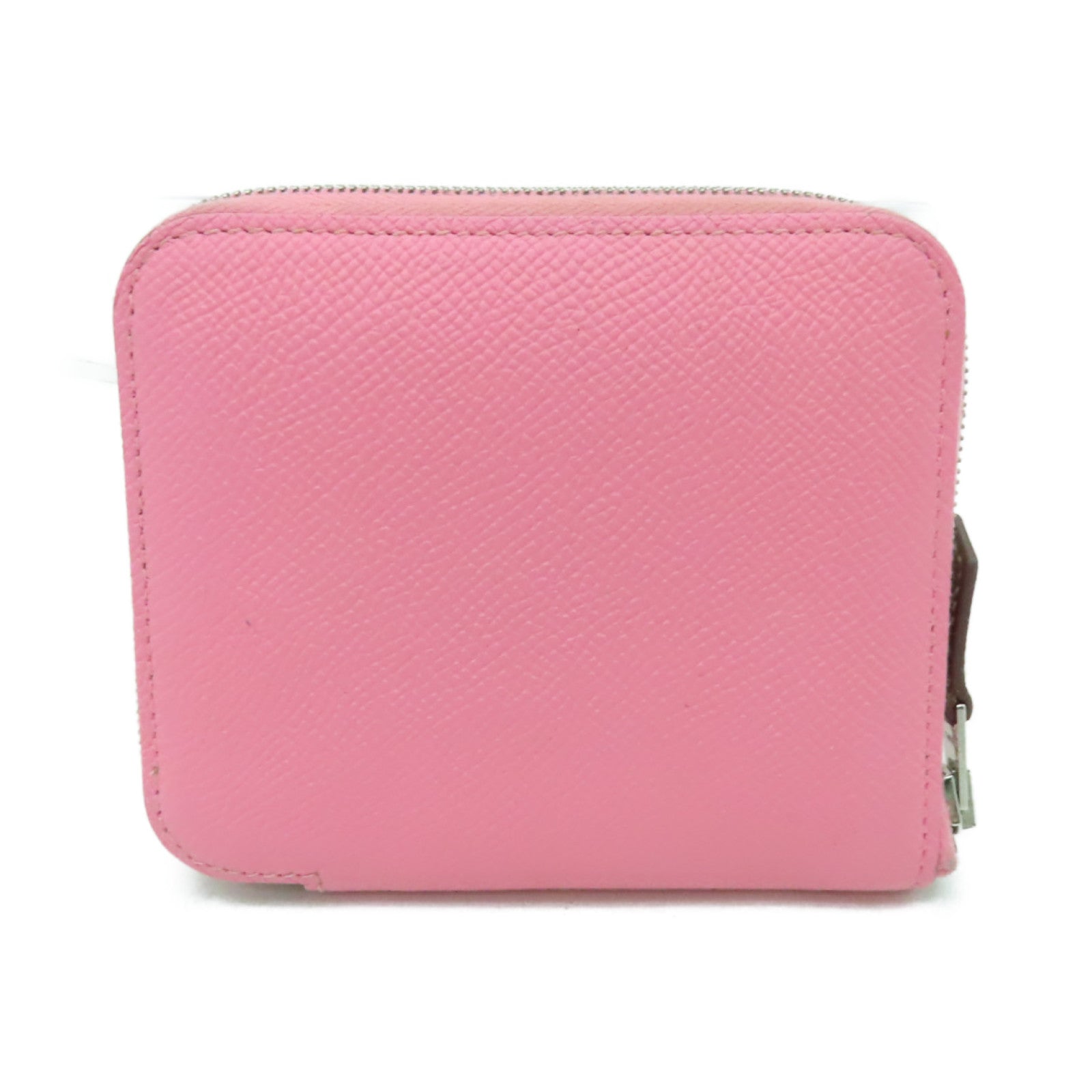 HERMES Epsom皮革Compact Wallet銀扣錢包Rose Sakura粉紅色