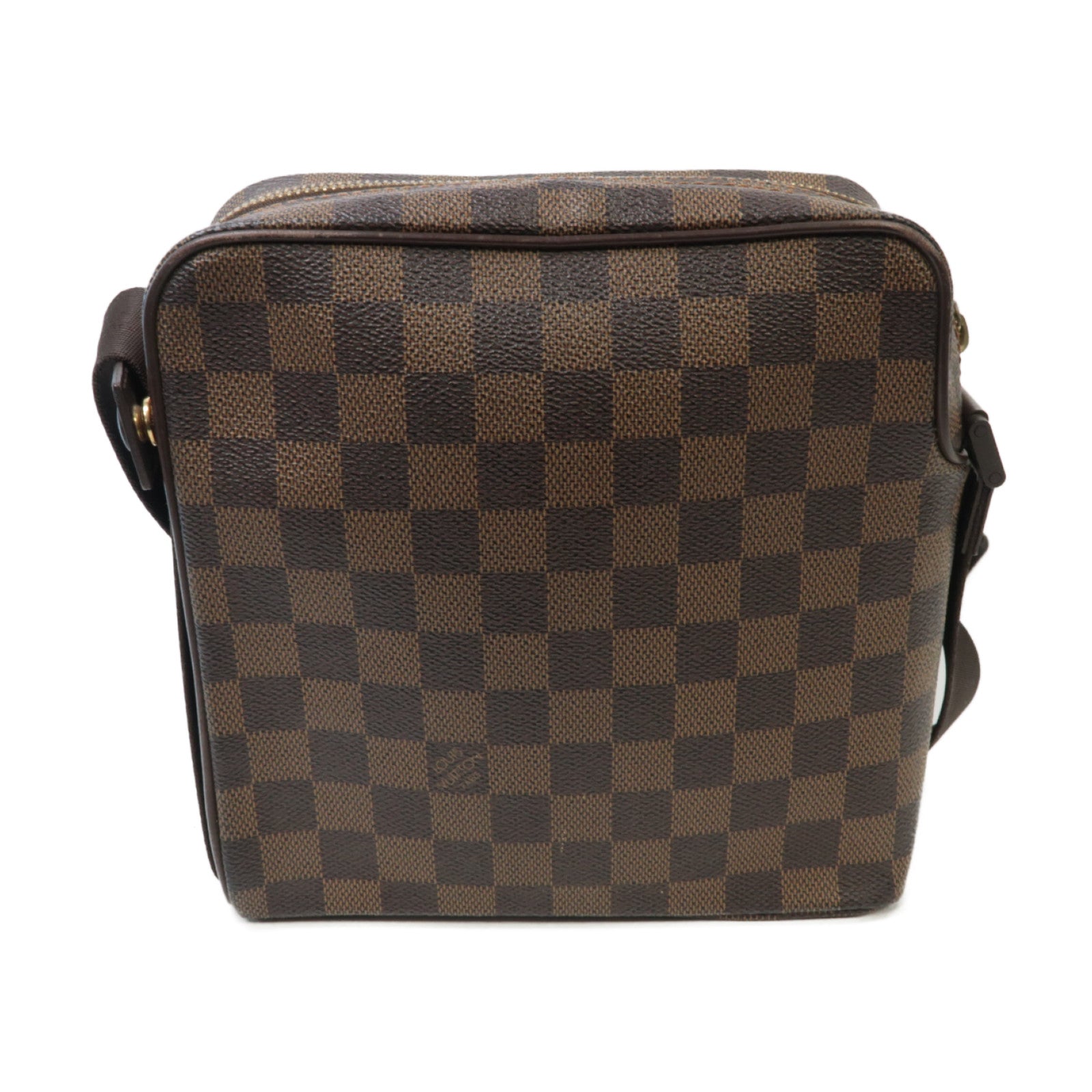 LOUIS VUITTON Damier Olav PM金扣肩背袋棕色