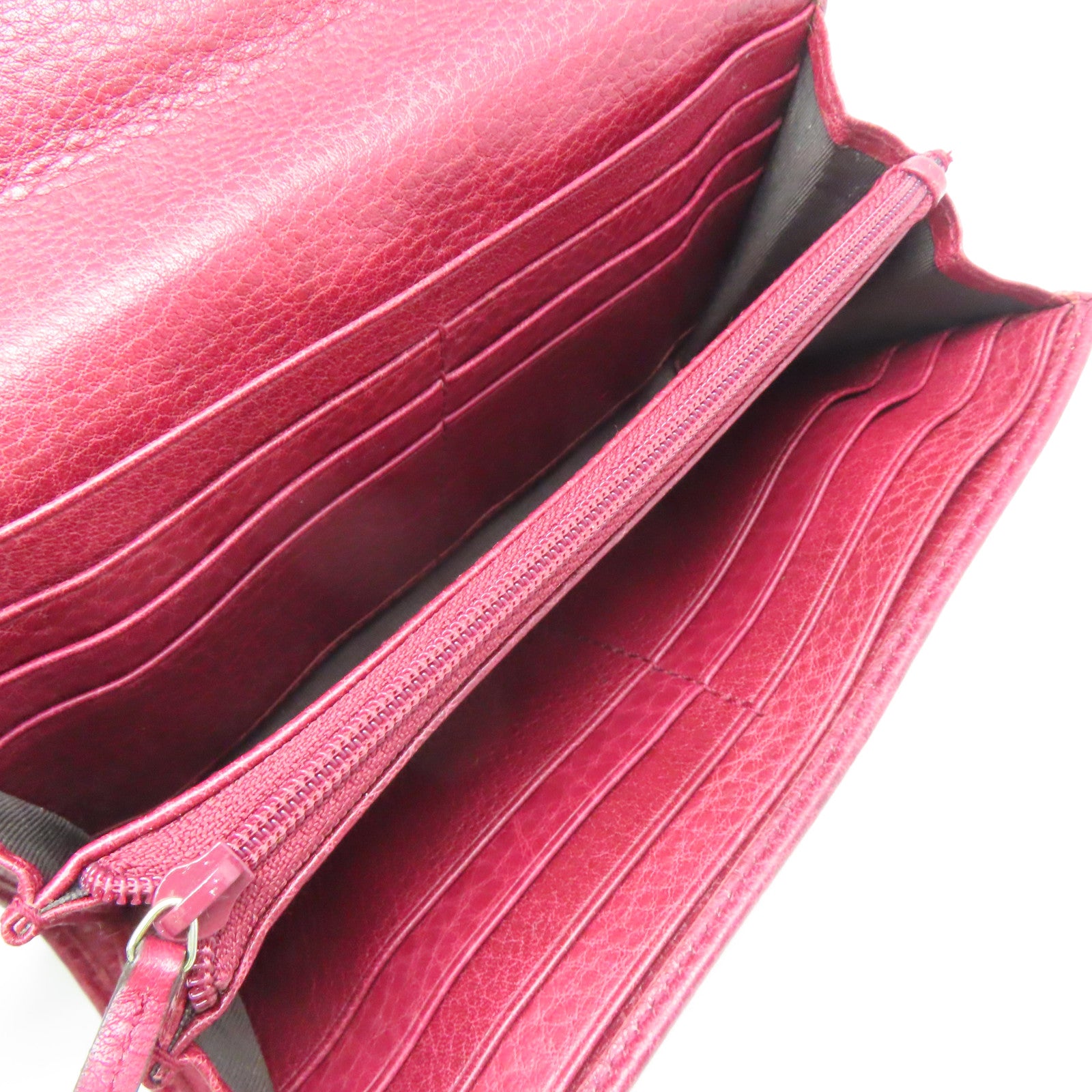 GUCCI 牛皮皮革Long Wallet金扣长钱包红色