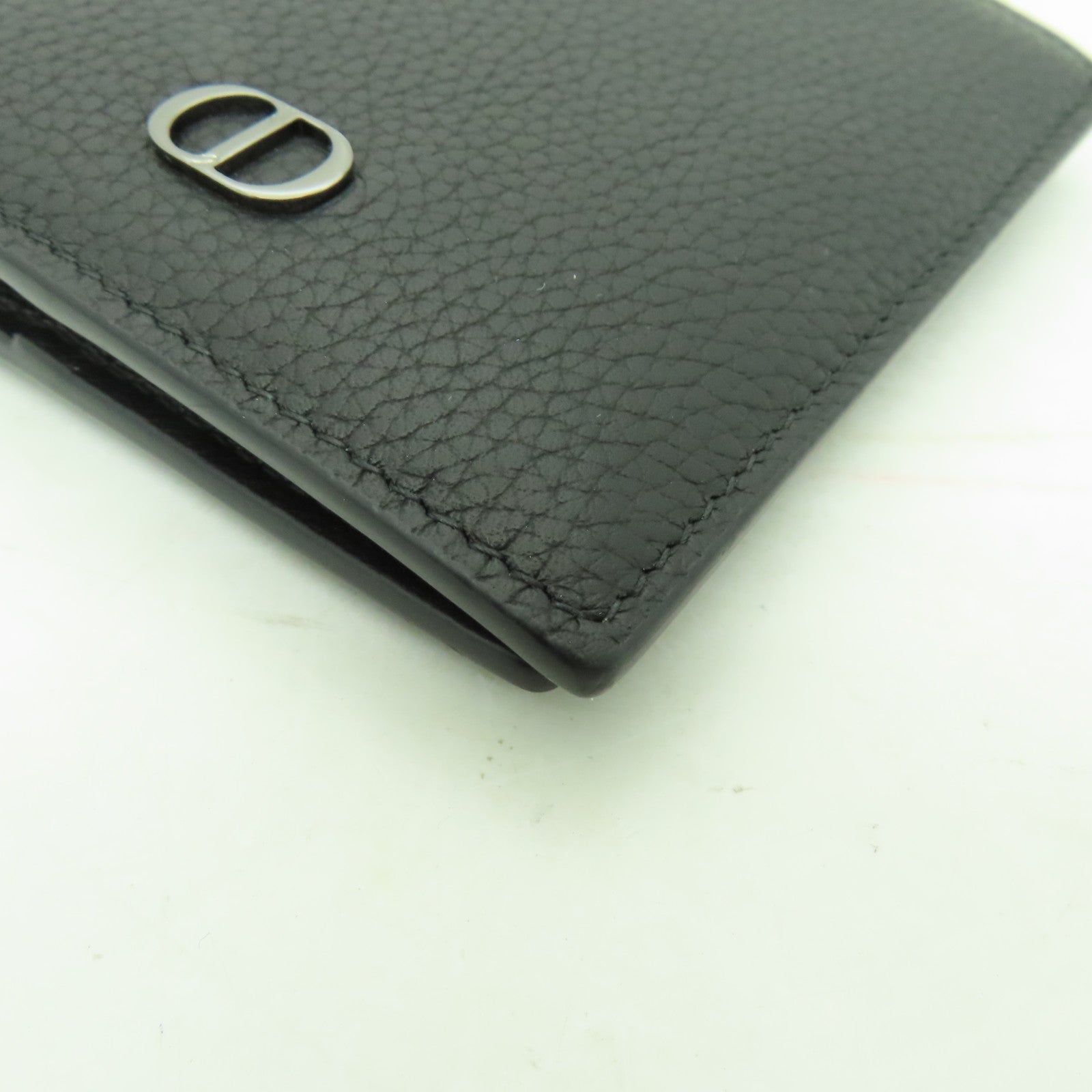 Dior 牛皮皮革Wallet銀扣錢包黒色