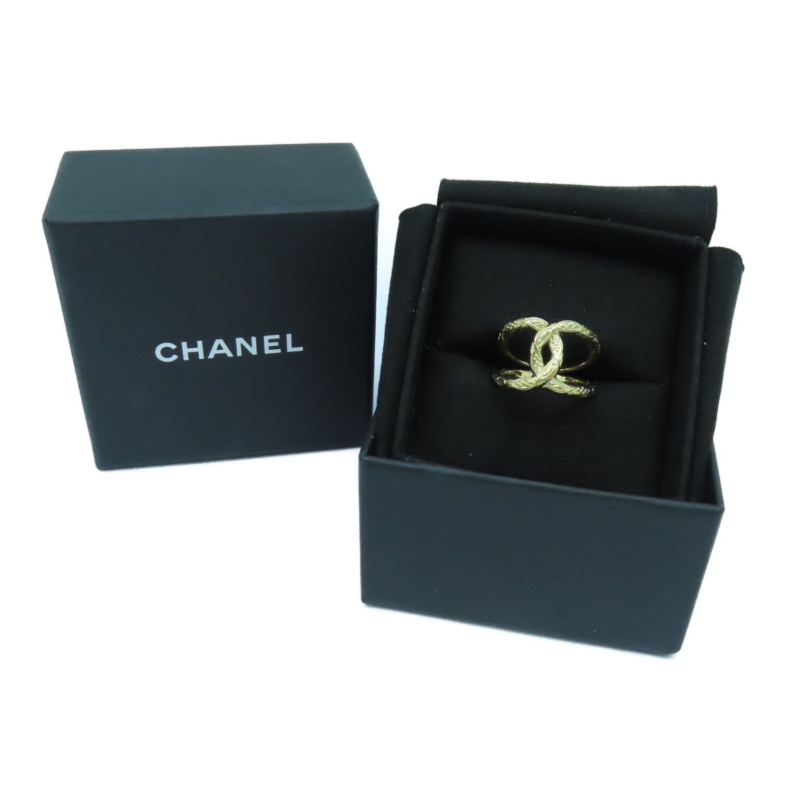CHANEL 金屬Ring戒指金色US#6.5