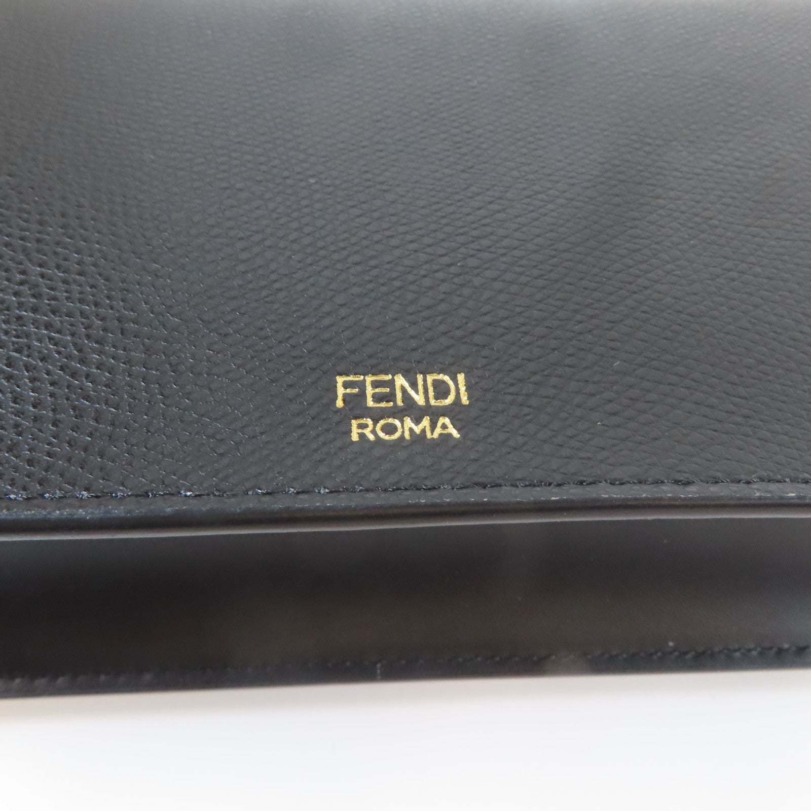 FENDI 牛皮皮革FF Diamonds Woc金扣肩背袋黑色