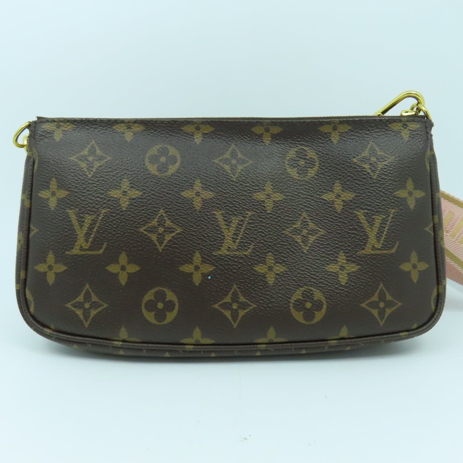 LOUIS VUITTON Monogram Multipochette Accessories金扣手挽肩背兩用袋啡色