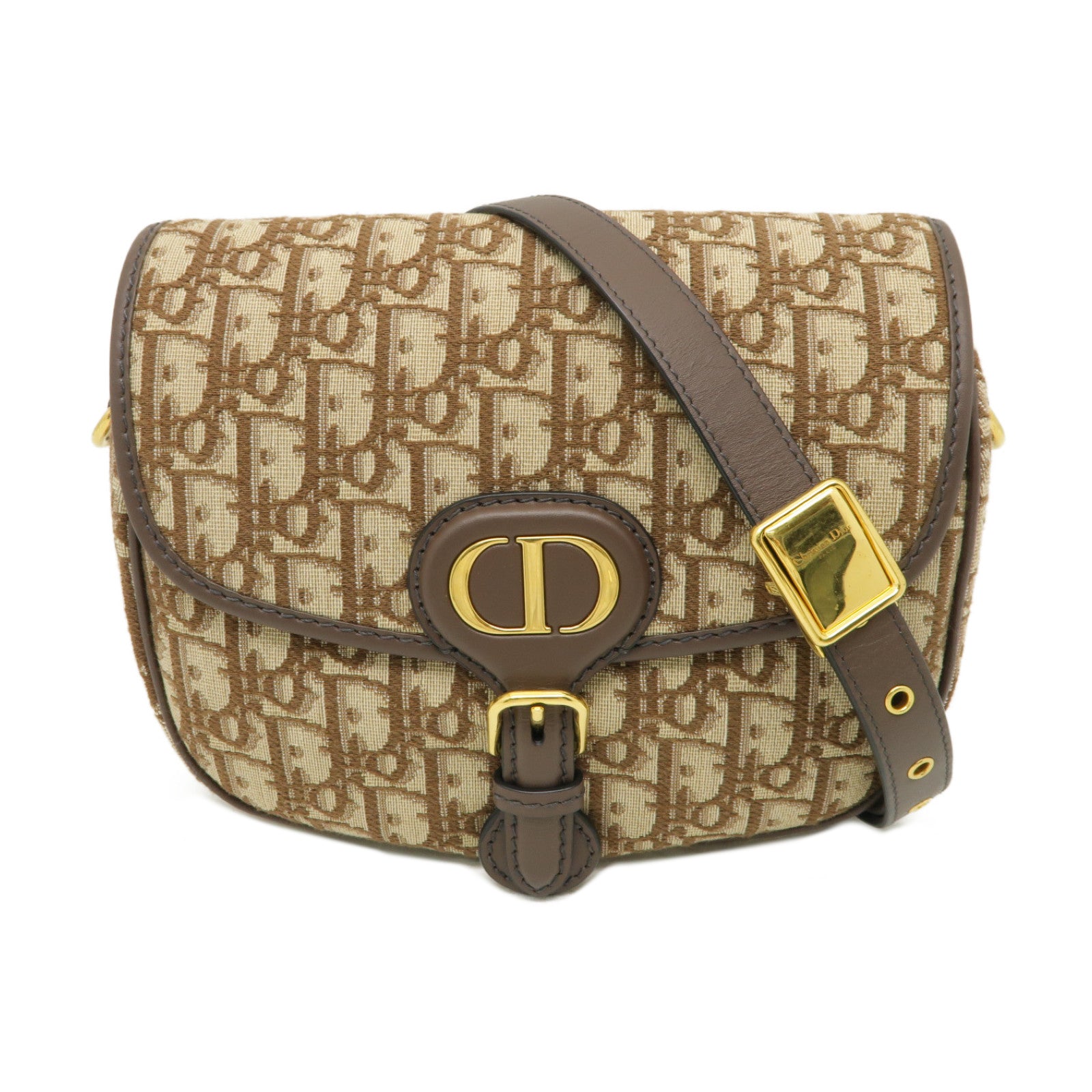 Dior 帆布Bobby金扣肩背袋啡色