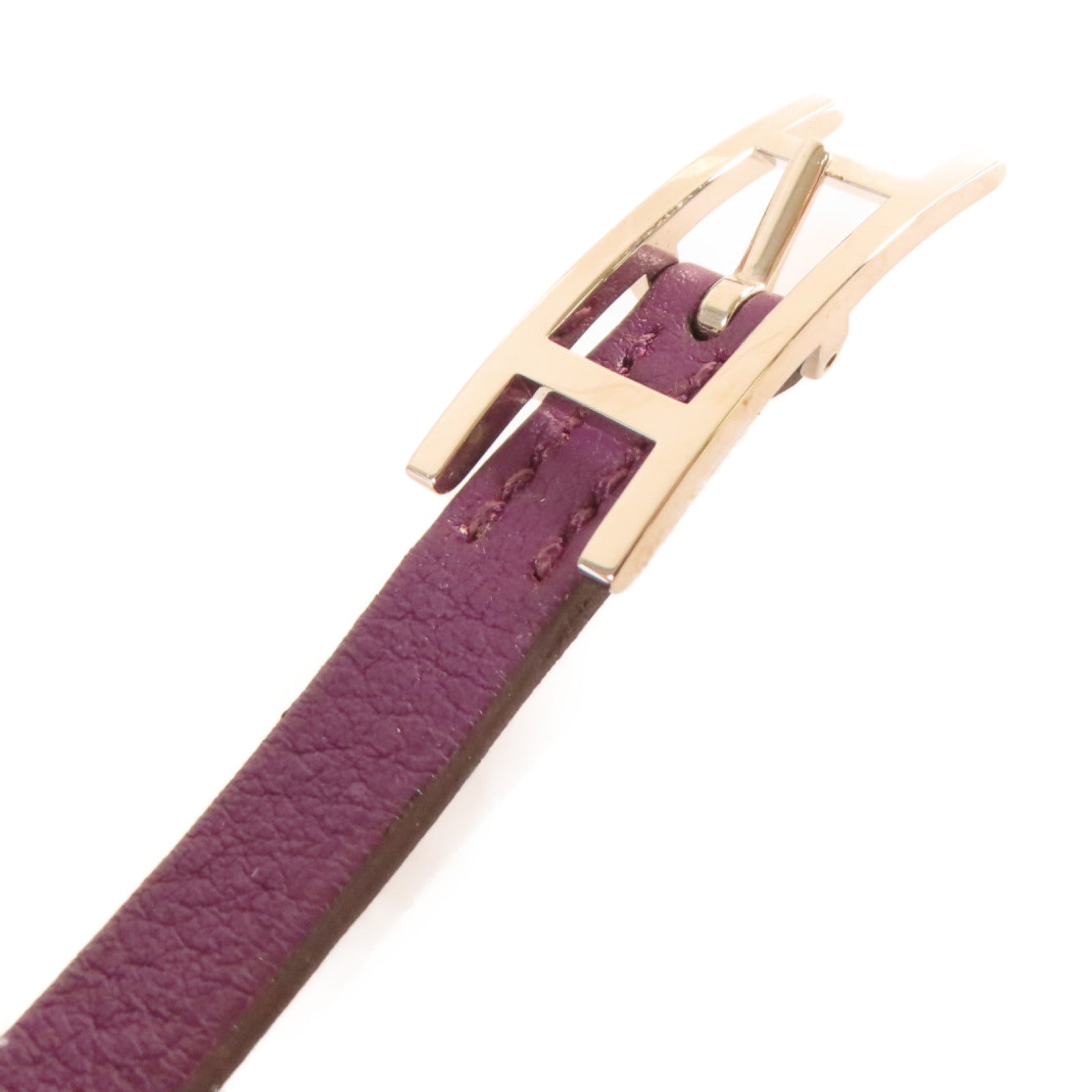 HERMES Swift皮革Behapi XS Bracelet銀扣手鏈紫色/藍色