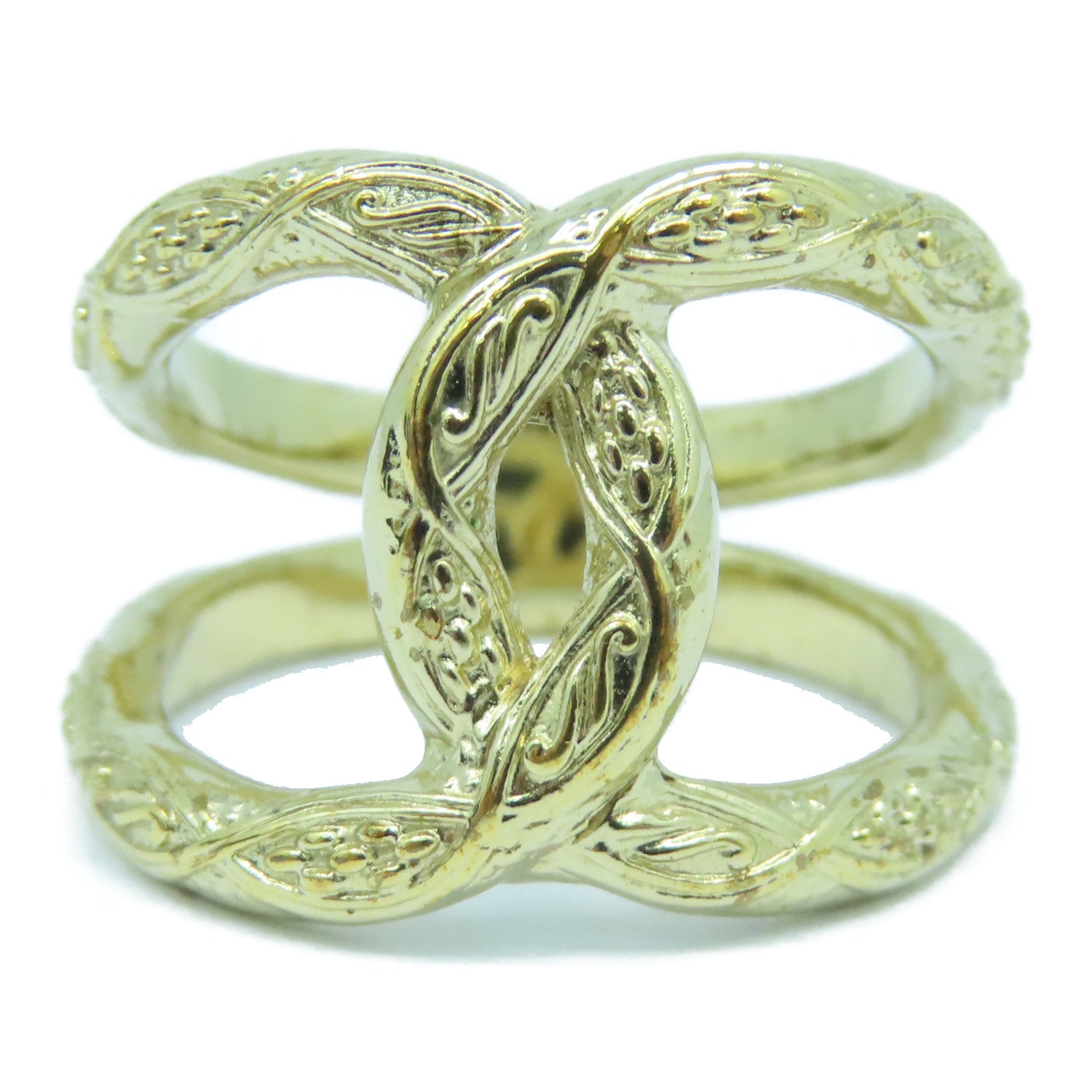CHANEL 金屬Ring戒指金色US#6.5