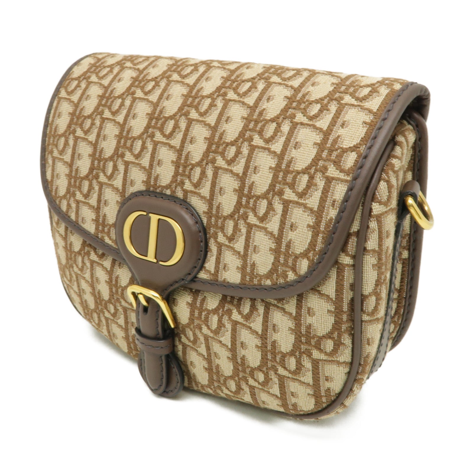 Dior 帆布Bobby金扣肩背袋啡色