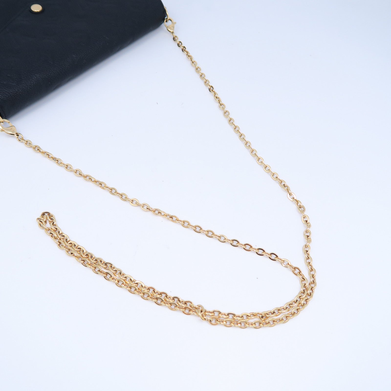 LOUIS VUITTON Monogram Empreinte Felicie Pochette金扣鏈帶肩背袋黑色